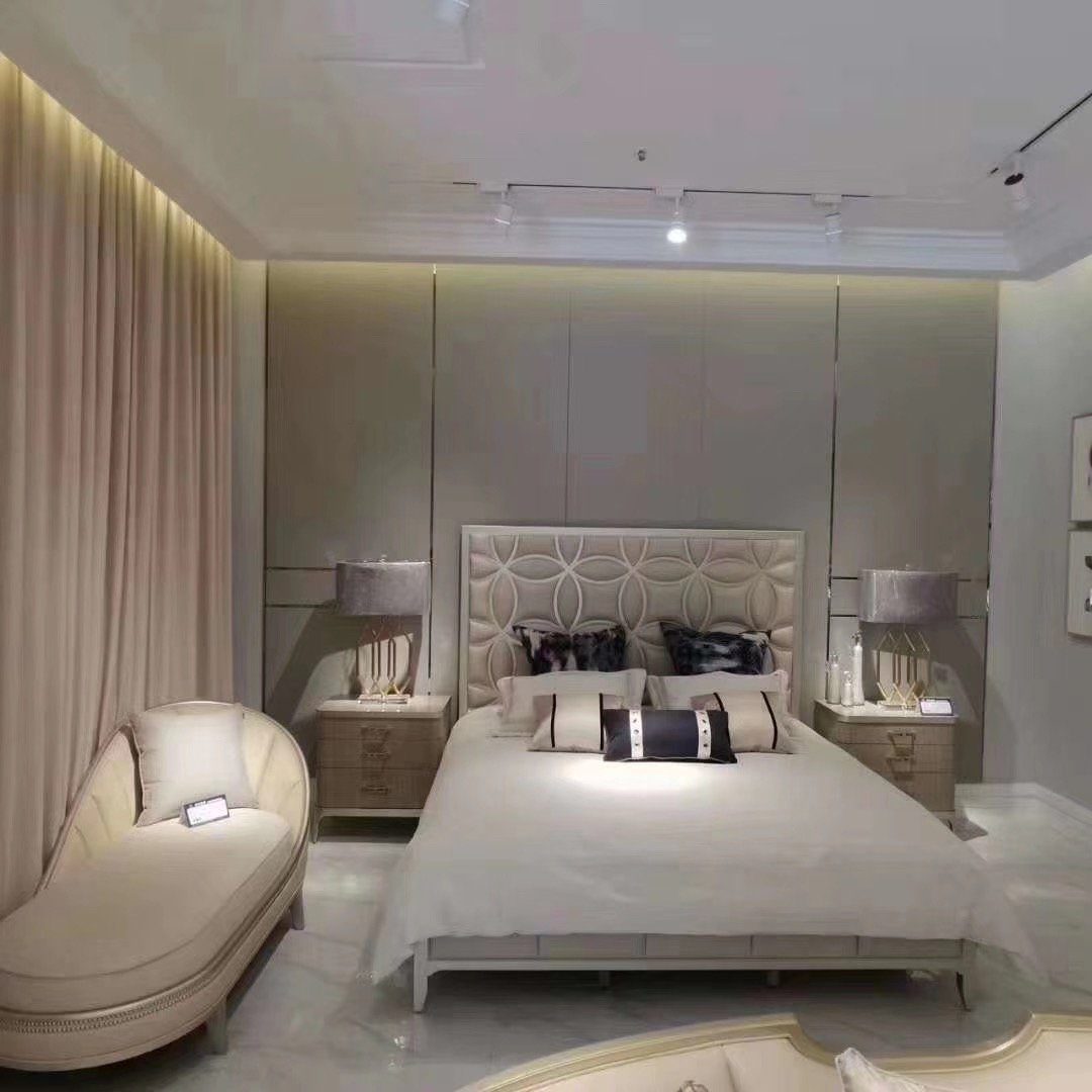 JVmoebel Schlafzimmer-Set Bett + 2x Nachttisch 3 tlg Schlafzimmer Set Design Modern Luxus