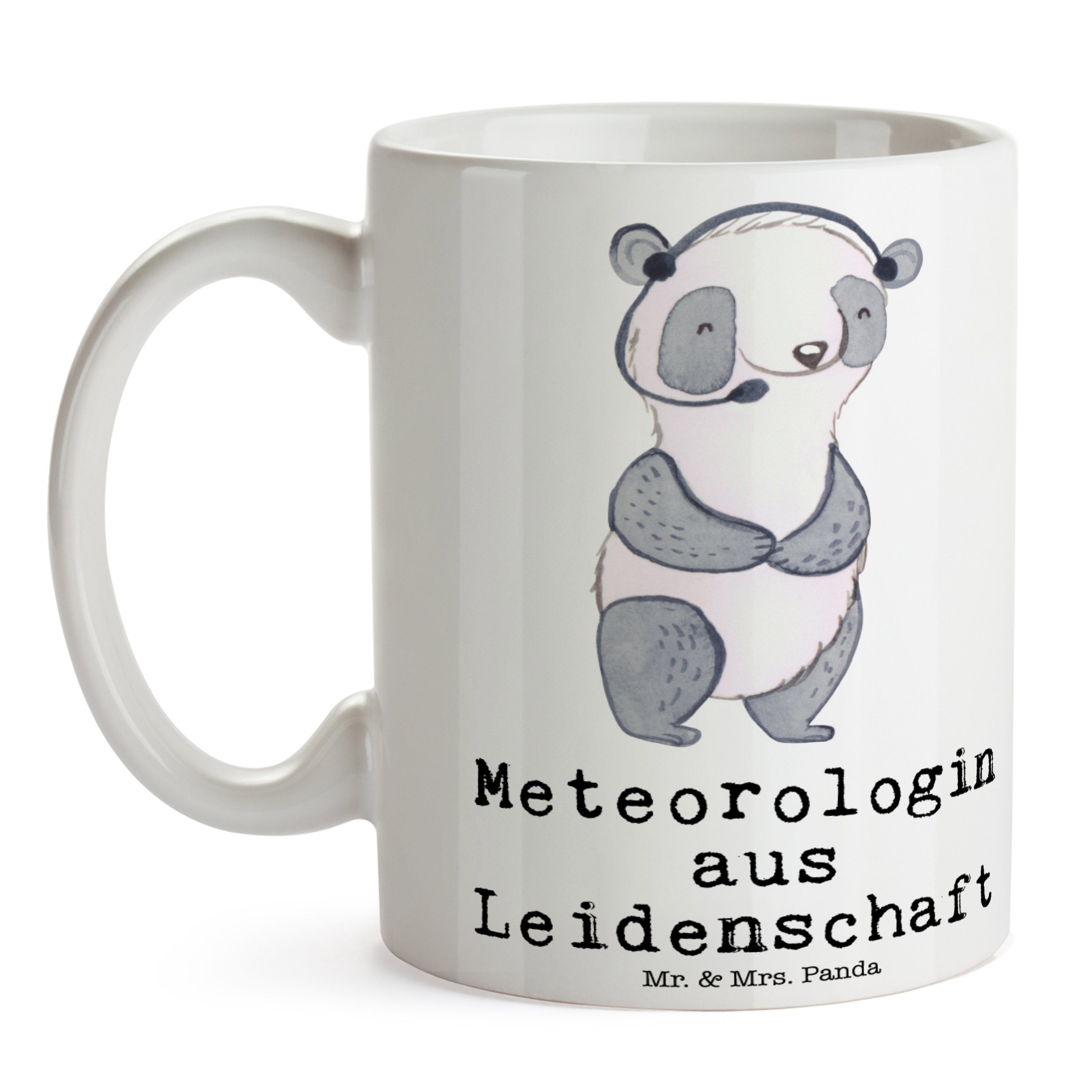 Geschenk, Keramik - Tasse Mr. Weiß Leidenschaft Meteorologin Mrs. Beru, & - aus Panda Porzellantasse,