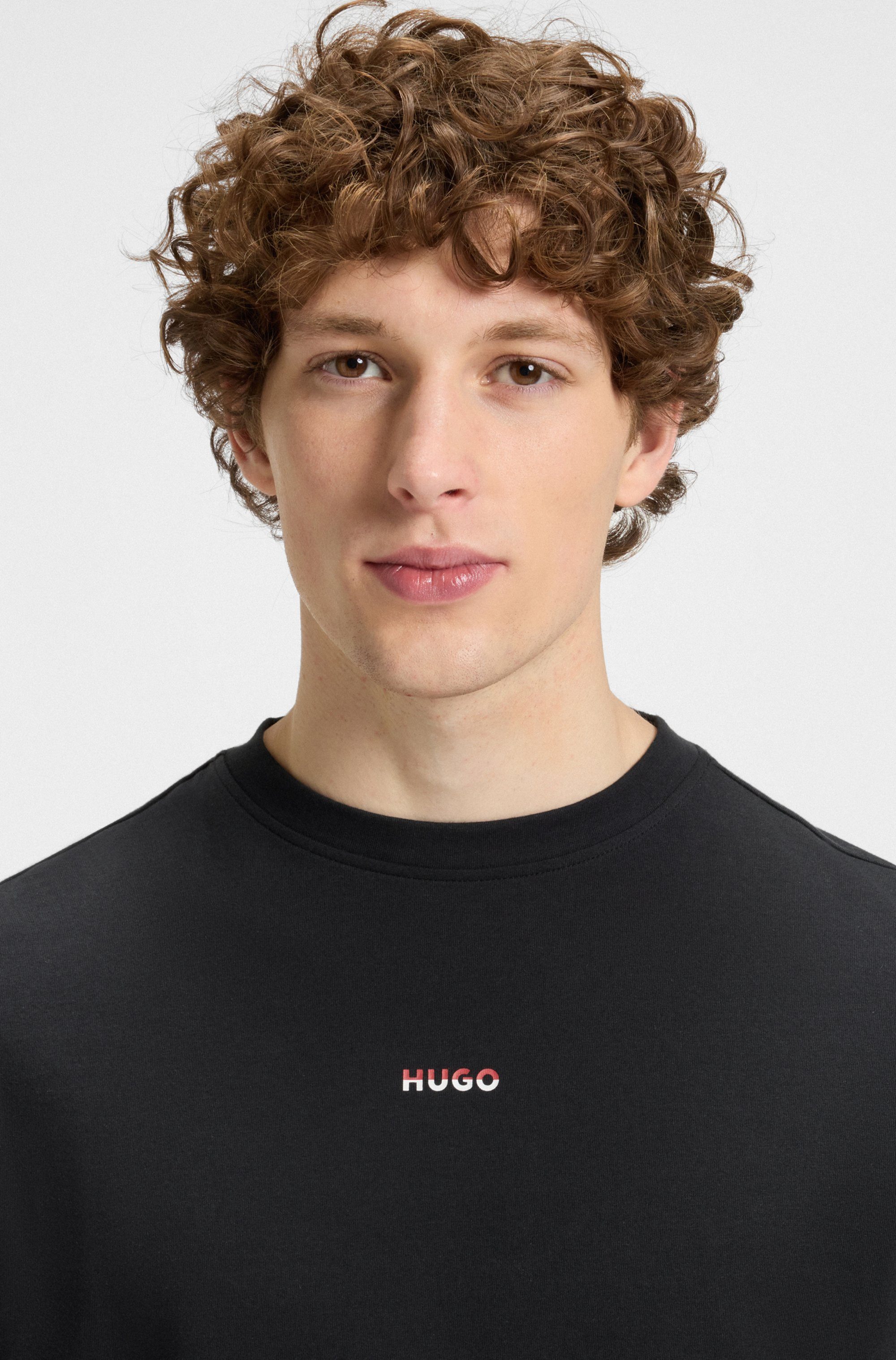 HUGO Pyjamaoberteil SPLIT LOGO mit zweifarbigen Logo günstig online kaufen