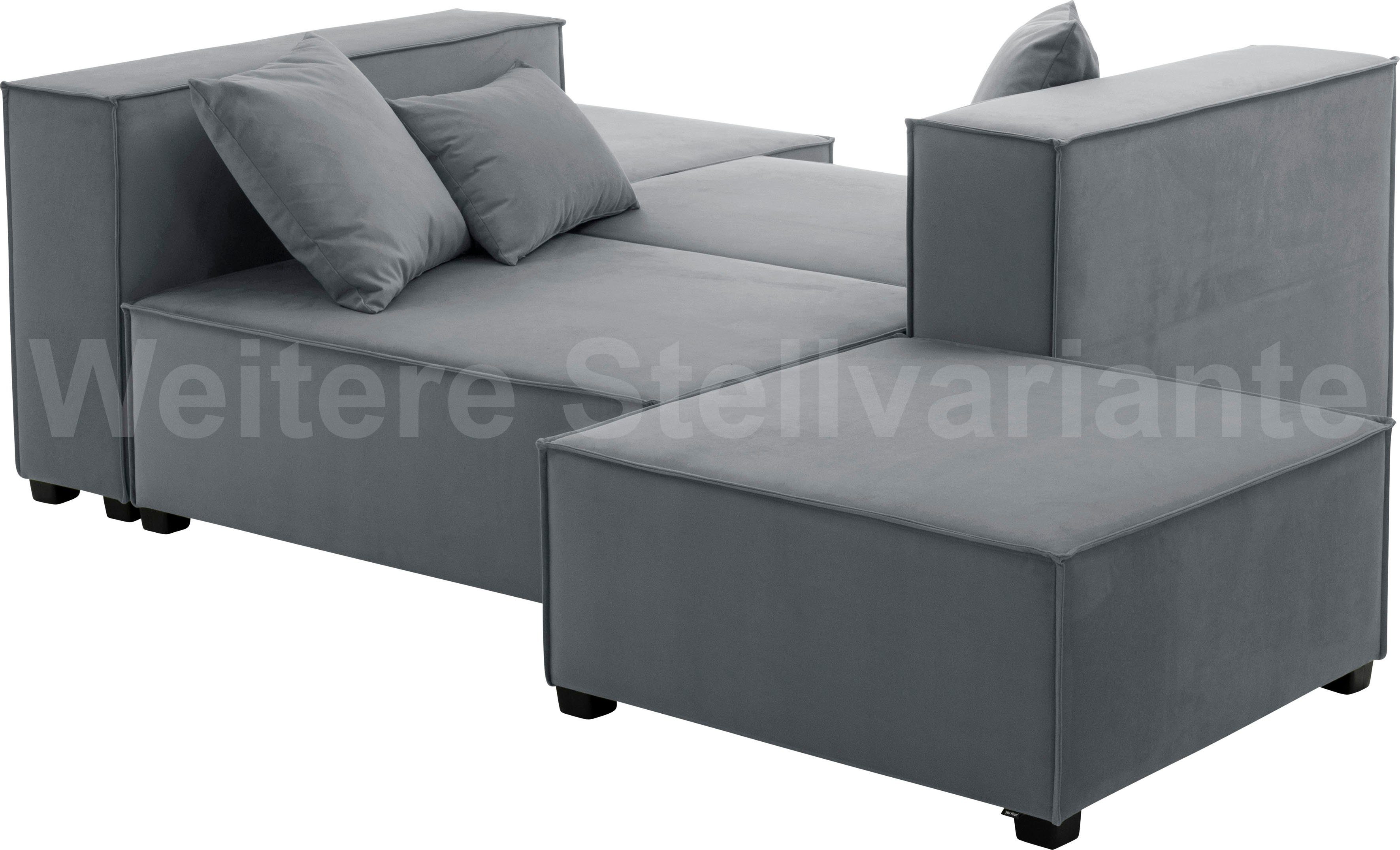 Max Winzer® Wohnlandschaft aus 6 Sofa-Set 09 Sitz-Elementen, MOVE, 3 Zierkissen grau Set, inklusive
