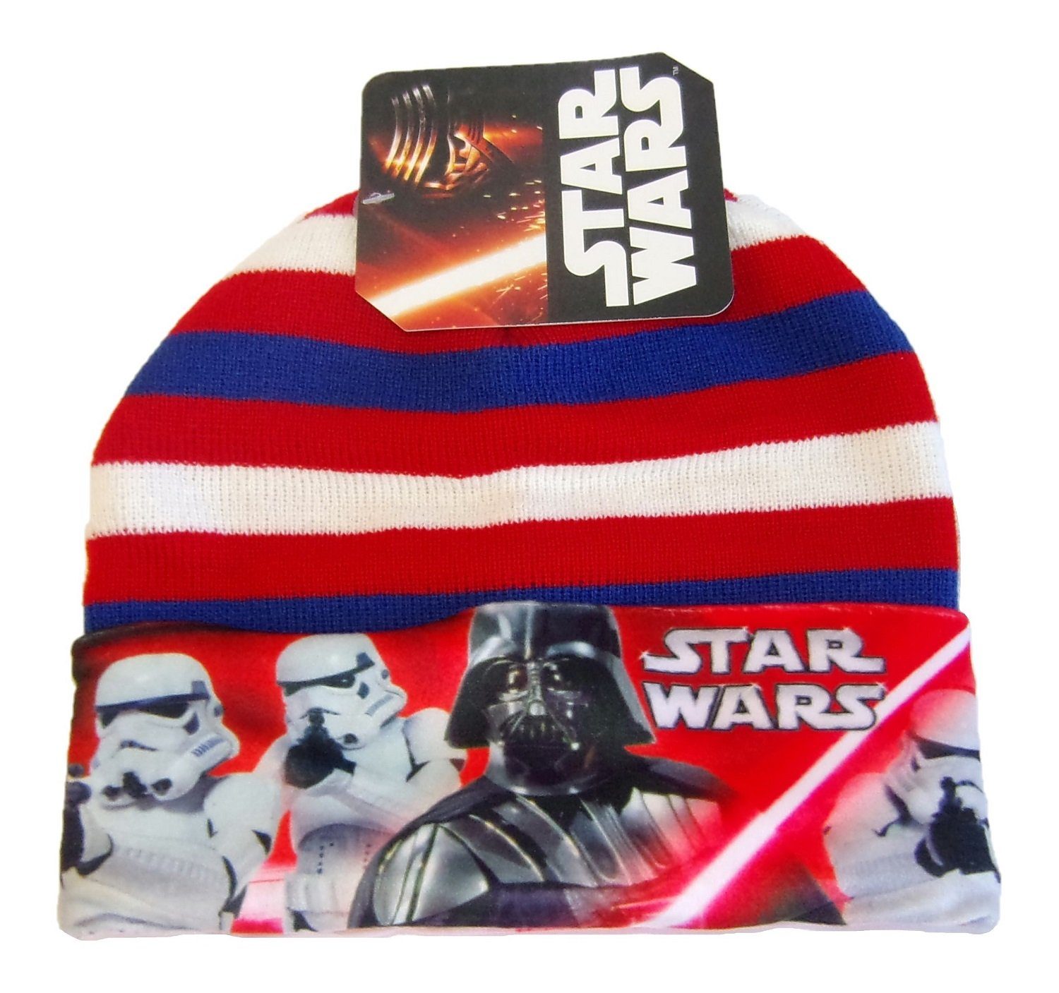 Disney Strickmütze Disney Star Wars Darth Vader Stormtrooper Mütze, Wintermütze, rot-blau