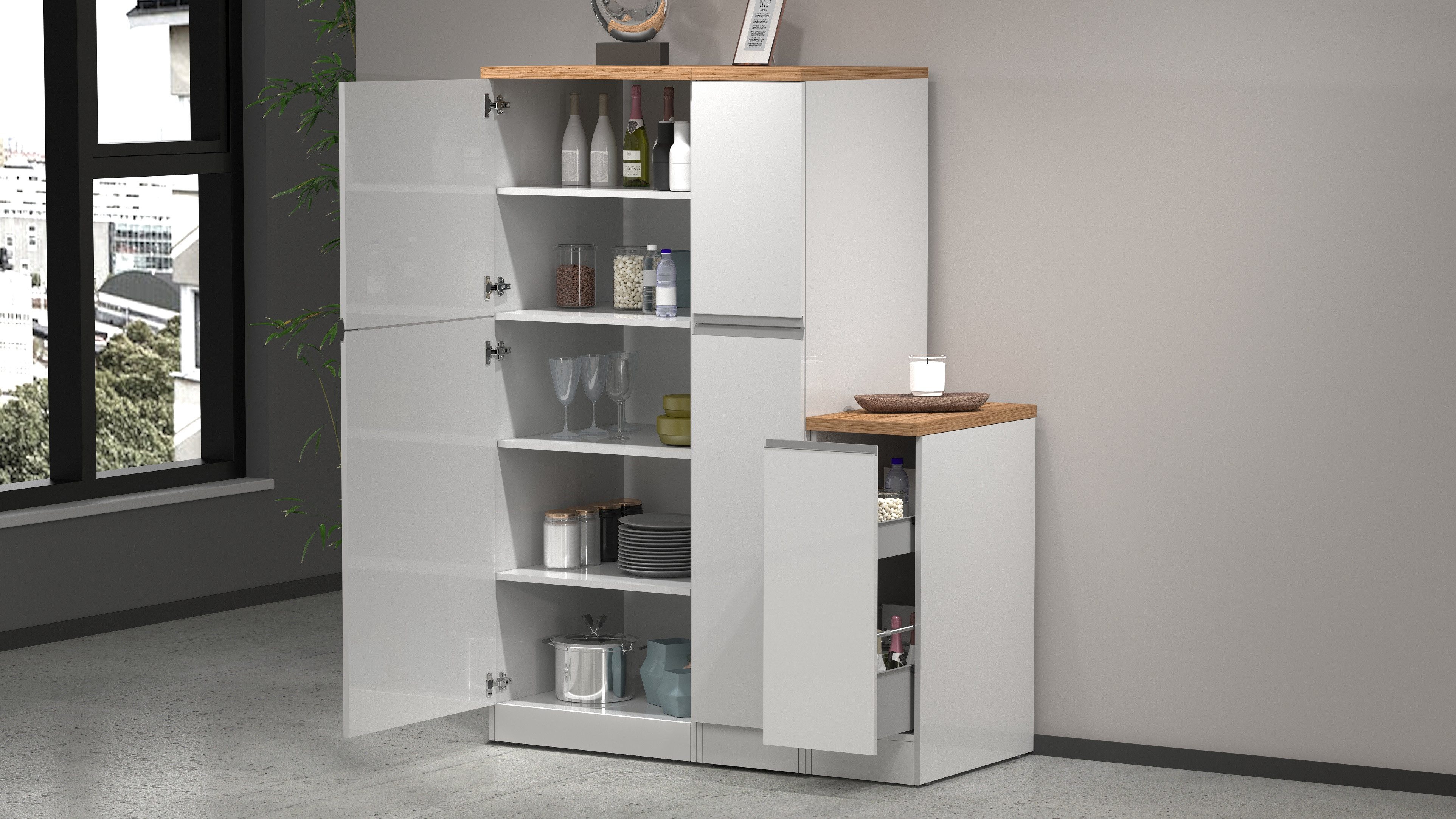 KOCHSTATION Apothekerschrank KS-Sole,Apothekerkommode Breite/Höhe 30/85 cm, günstig online kaufen