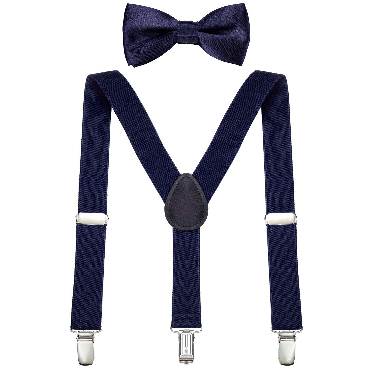 DonDon Hosenträger DonDon Jungen Hosenträger Fliegen Set für Kinder (2er Set, 2-St) 2er Set, schmaler Hosenträger Y-Form, farblich passende Fliege. € 16,99