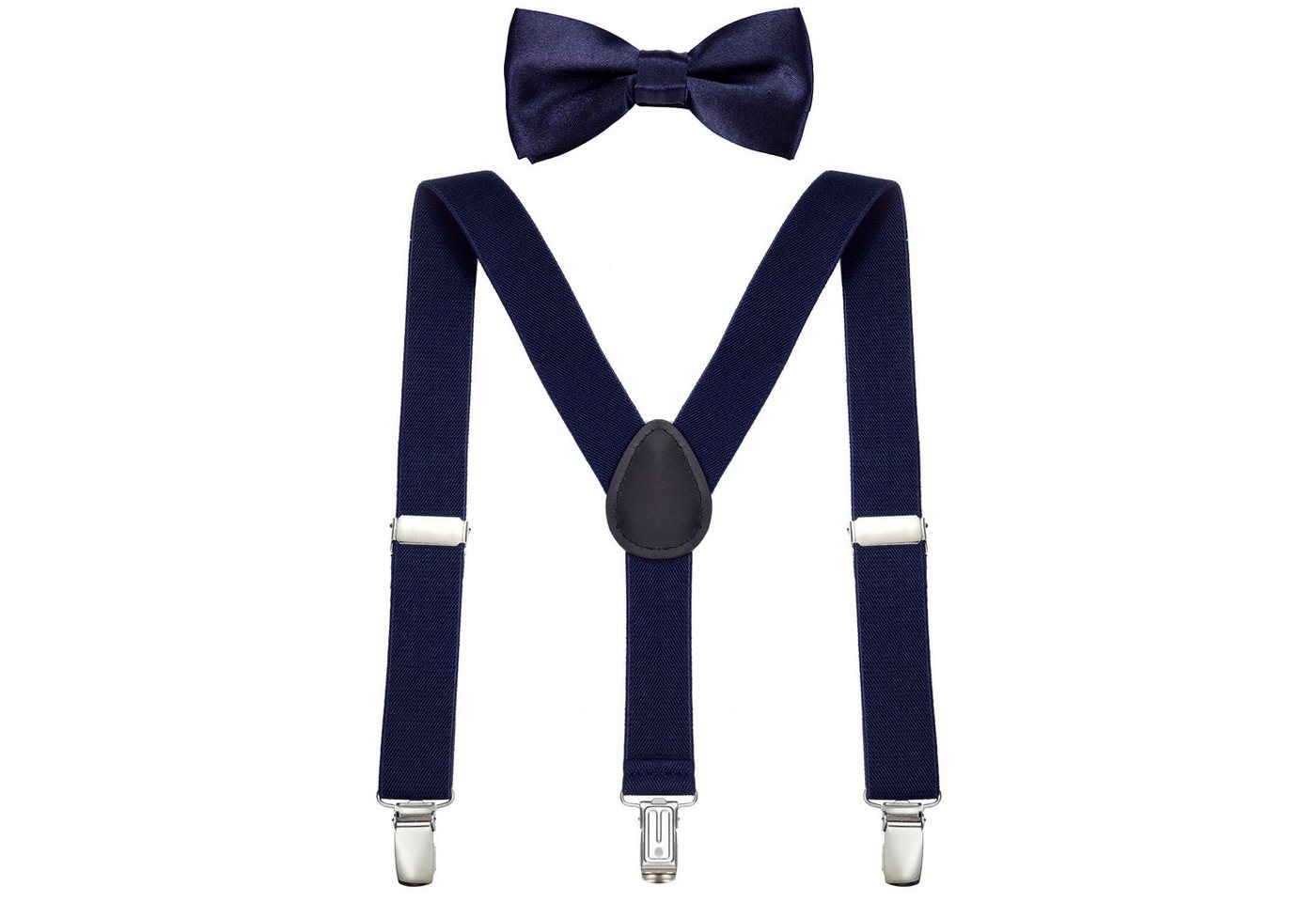 DonDon Hosenträger DonDon Jungen Hosenträger Fliegen Set für Kinder (2er Set, 2-St) 2er Set, schmaler Hosenträger Y-Form, farblich passende Fliege