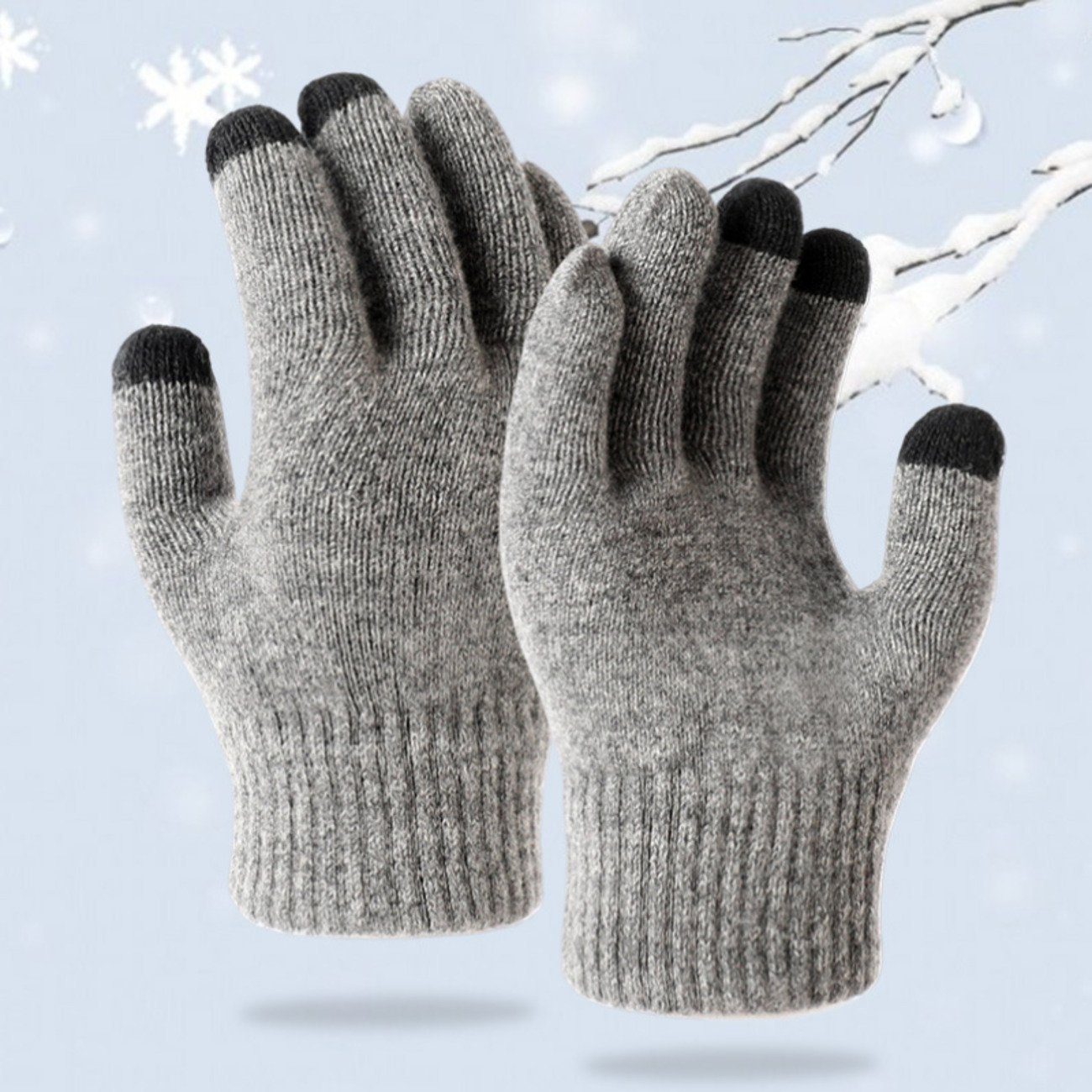 Herbst Union für Winter und Fünf-Finger-Handschuhe Strickhandschuhe Warme Reisen grau3