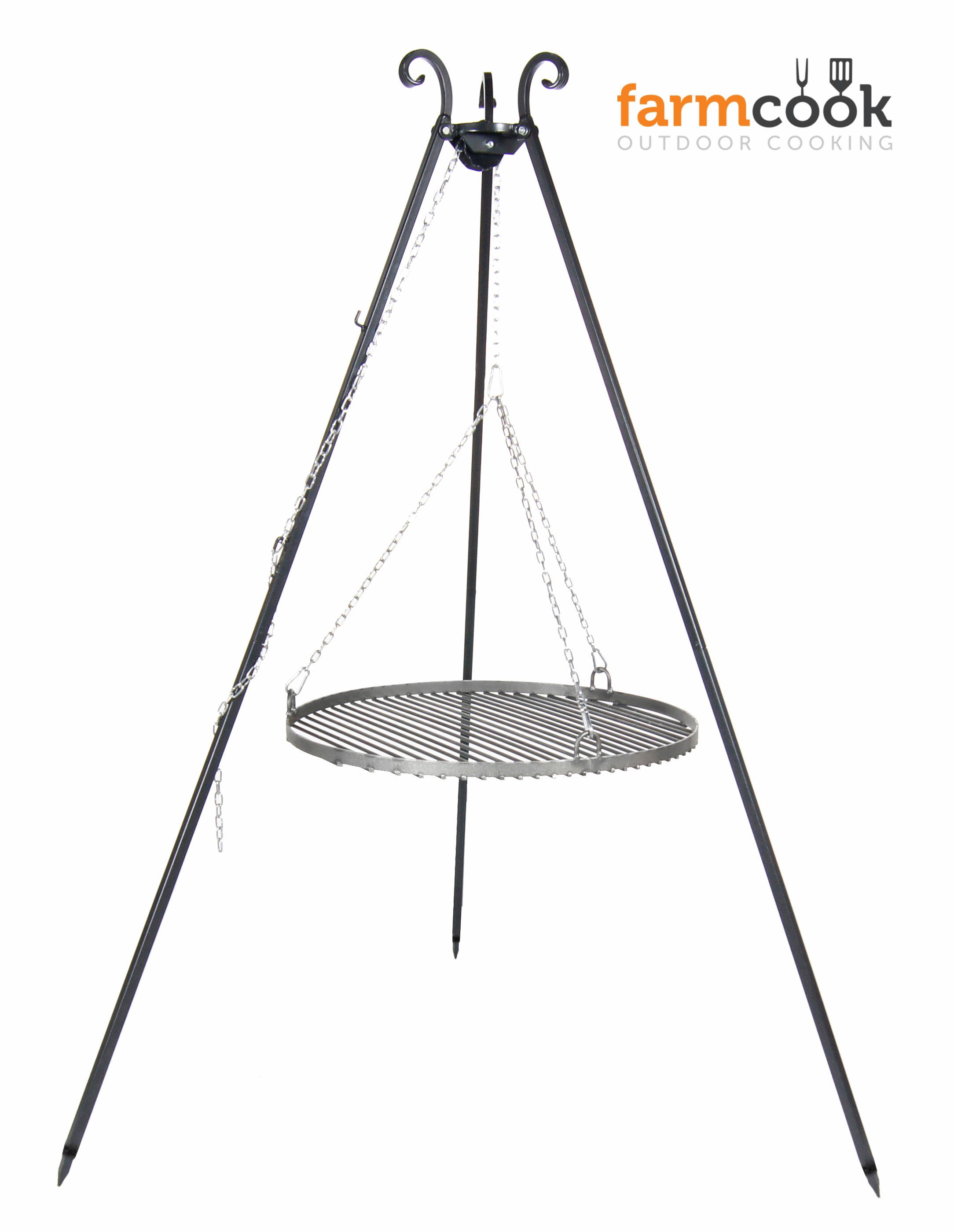 Farmcook Holzkohlegrill Dreibein Schwenkgrill Viking mit Rohstahlrost Ø 70 cm, 1 Stück, höhenverstellbar