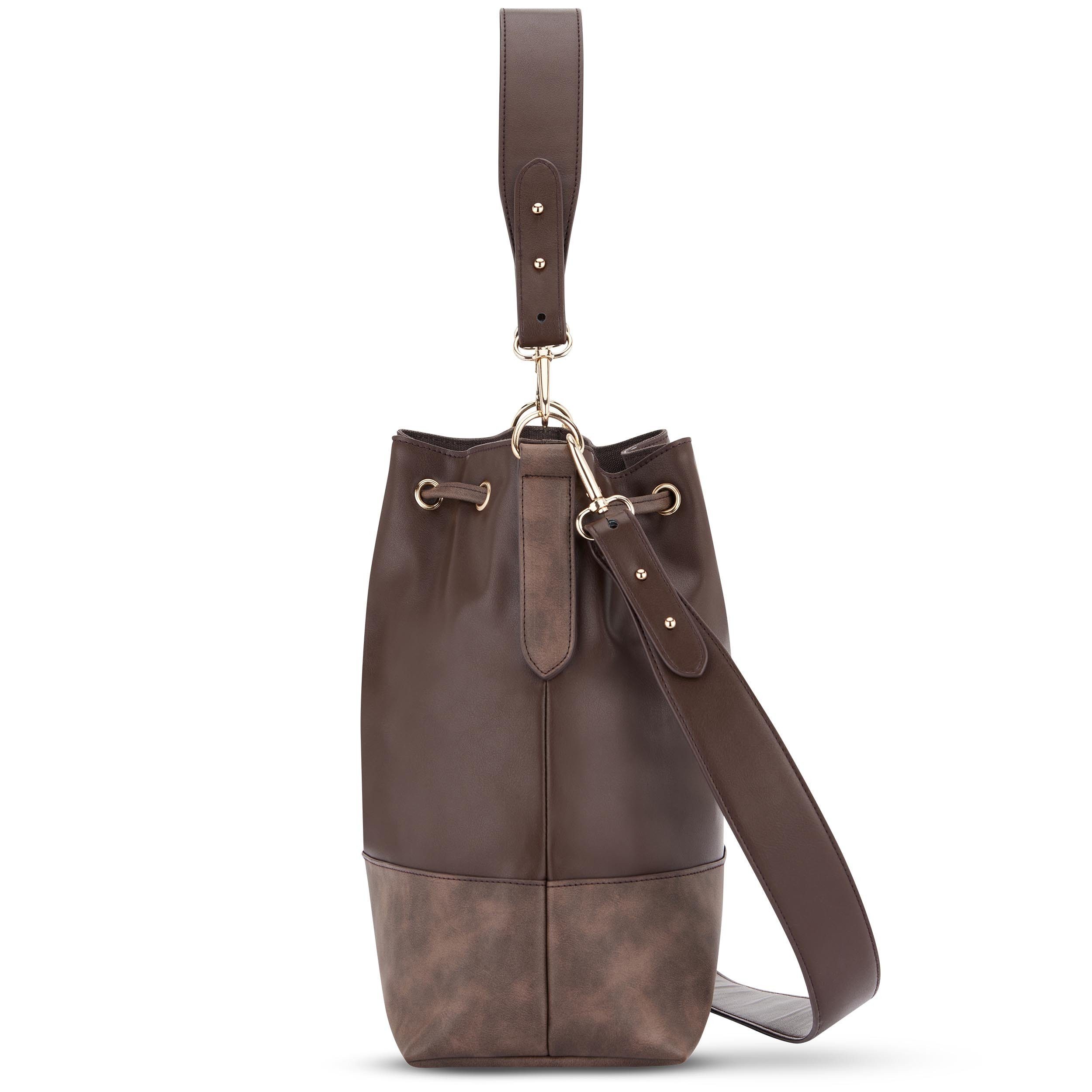 Expatrié Handtasche Sarah Medium Damen Umhängetasche Beuteltasche (3-tlg), Hochwertiges Kunstleder, Wasserabweisend