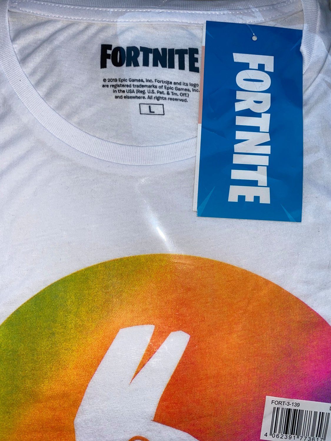 Fortnite T-Shirt FORTNITE T-SHIRT Rainbow Colour Alpaka Shirt Weiss Gr.140 152 164 176 ca. 10 12 14 16 Jahre