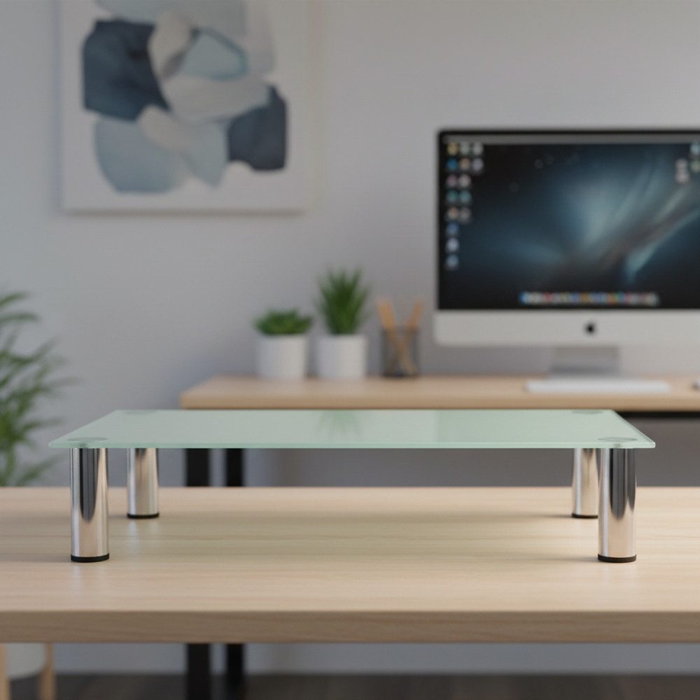 Melko TV-Rack Bildschirmerhöhung Schreibtischaufsatz Glasaufsatz Monitoraufsatz (Stück), Robust und stabil