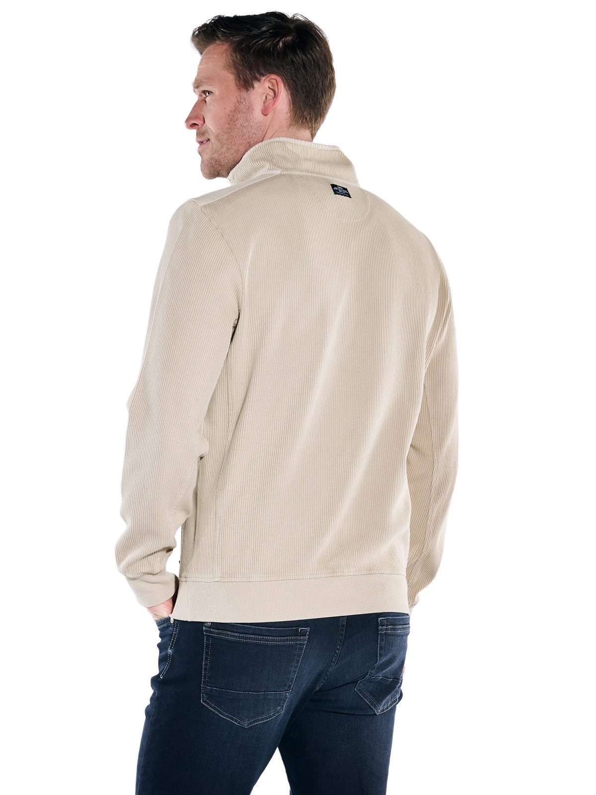 Engbers Sweatshirt Herren Sweatshirt mit Stehkragen, Beige günstig online kaufen