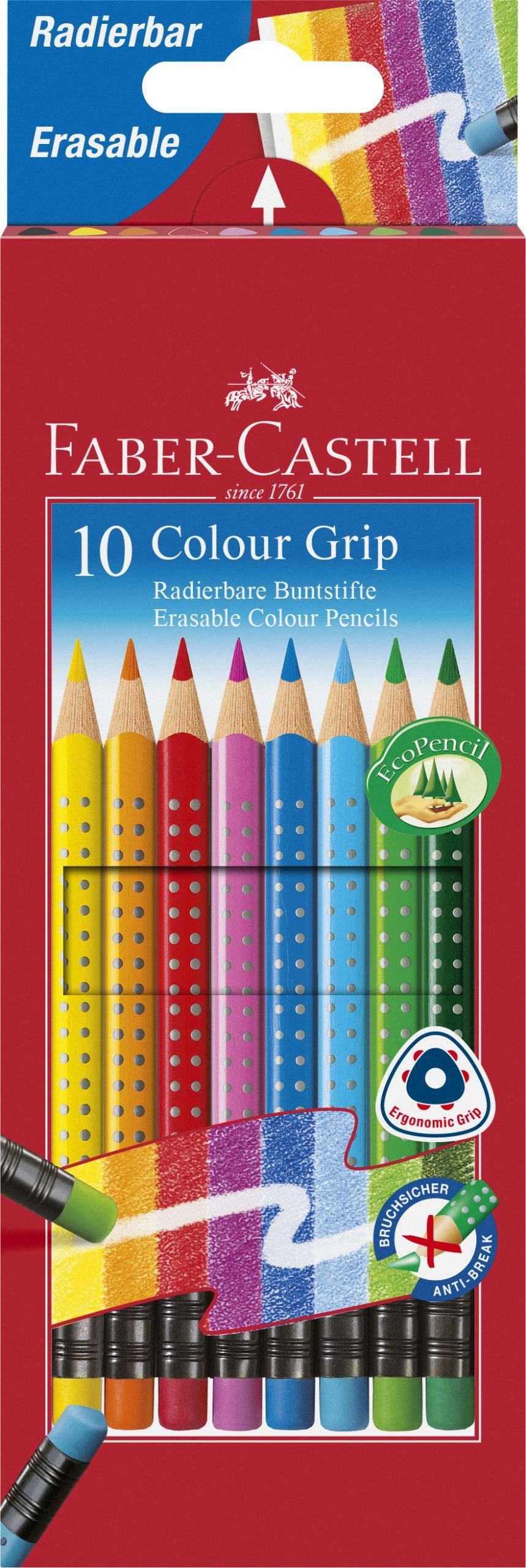 Tintenpatrone FABER-CASTELL Etui Dreikant-Buntstifte Colour 10er Faber-Castell GRIP,