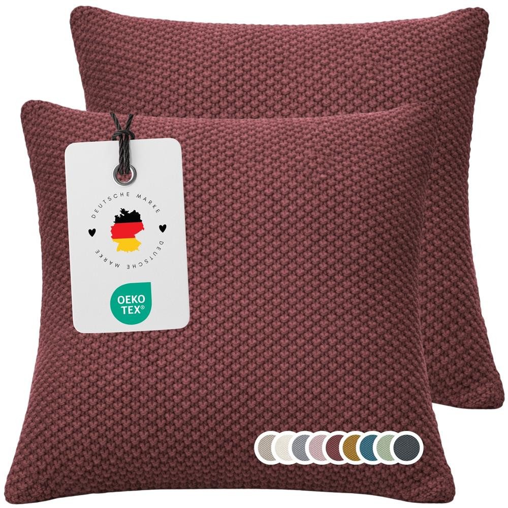 Carpe Sonno Kissenbezug 50 x 50 Strick Dekokissenbezug Sofa Couch Wohnzimmer Kissenhülle Weich, (2 Stück), OEKO-TEX Strick Kissenbezug - Strickdecke passend erhältlich