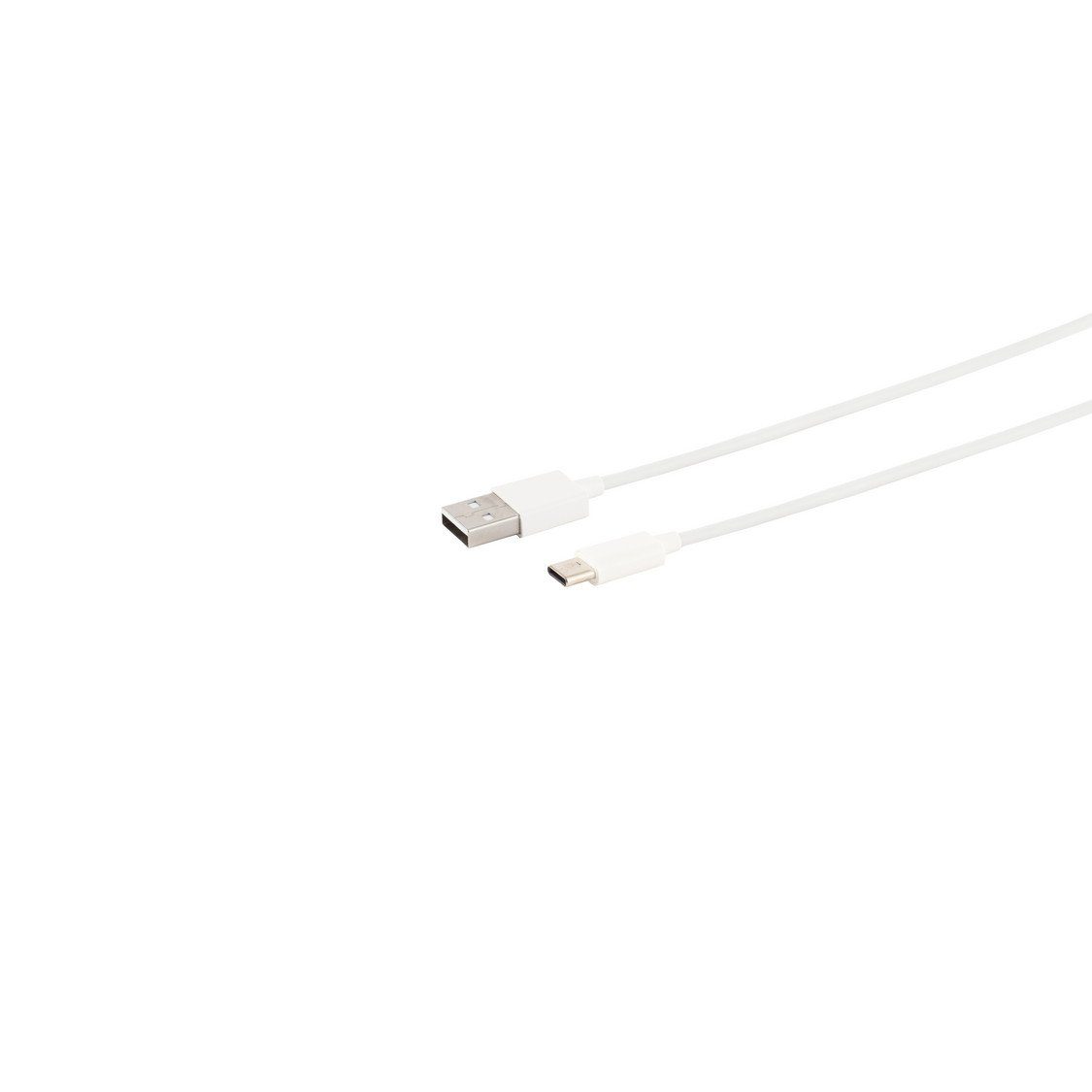 Kabelbude.eu USB Lade-Sync Kabel, USB A Stecker auf USB-C Stecker, 2.0, ABS, weiß USB-Kabel, (150,00 cm)