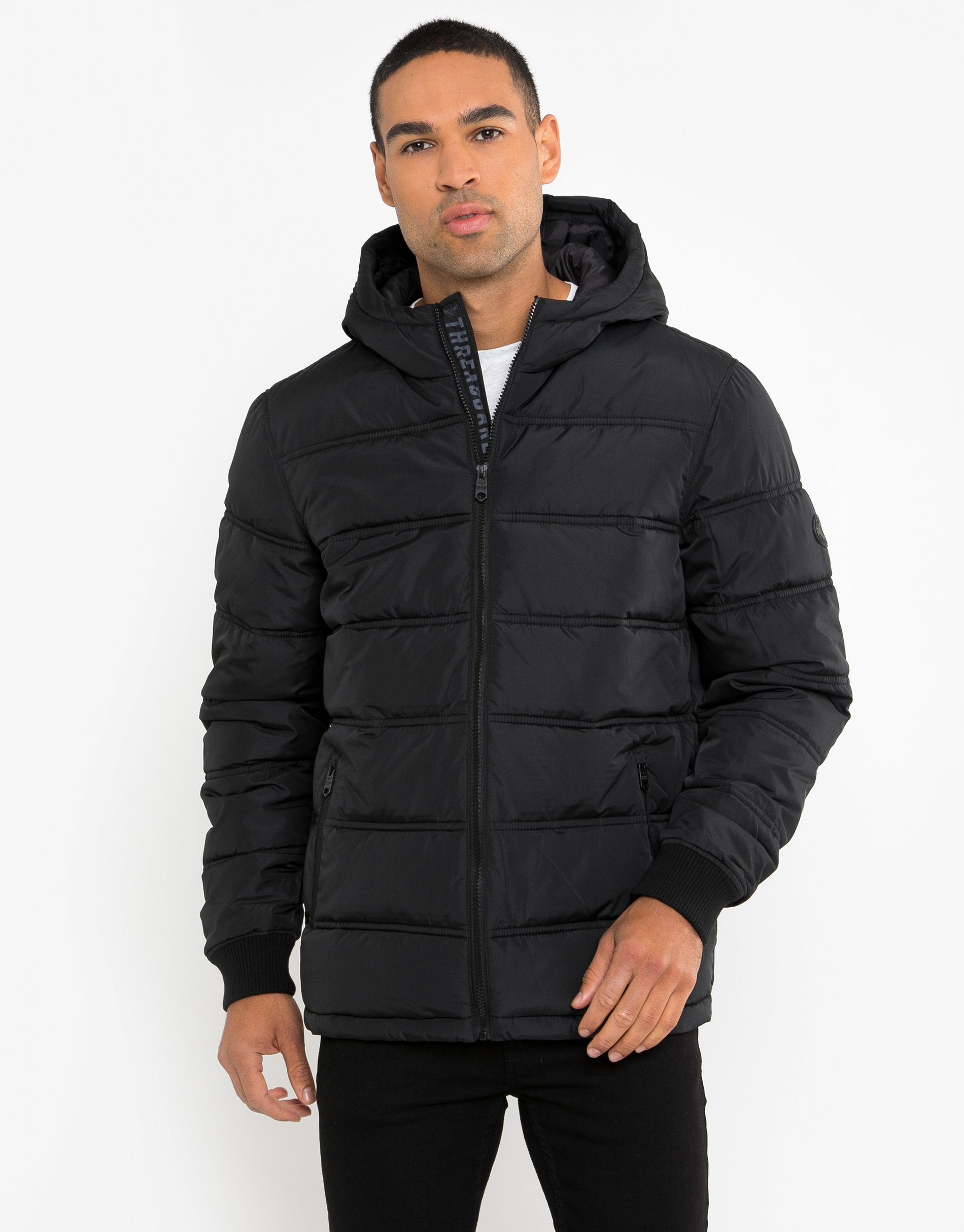 Padded Threadbare THB Jacket Beechwood Winterjacke schwarz Black-