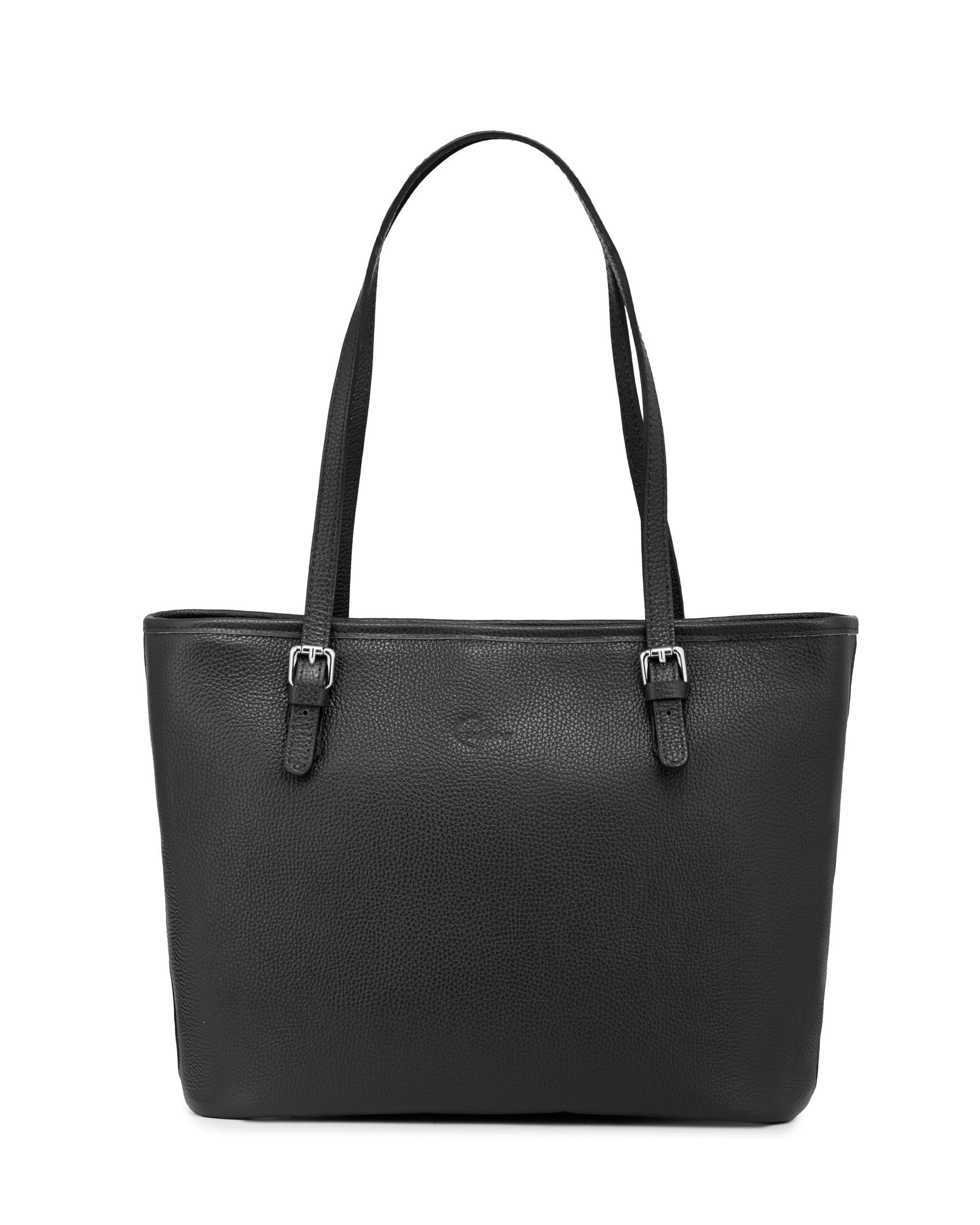 Caspar Schultertasche Leder Tote Bag Damen Shopper Tasche - PREMIUM LINE - Modell No.867, elegant, robust & unempfindlich - 100% Echtleder - Handmade in Italy