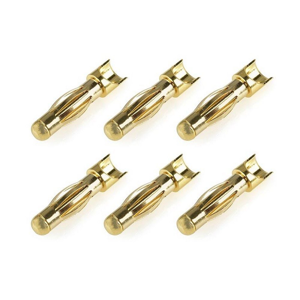 Modellbausatz Bullit Con. 4.0mm Male Spring Type Gold Plated Wire Straight 6 pcs