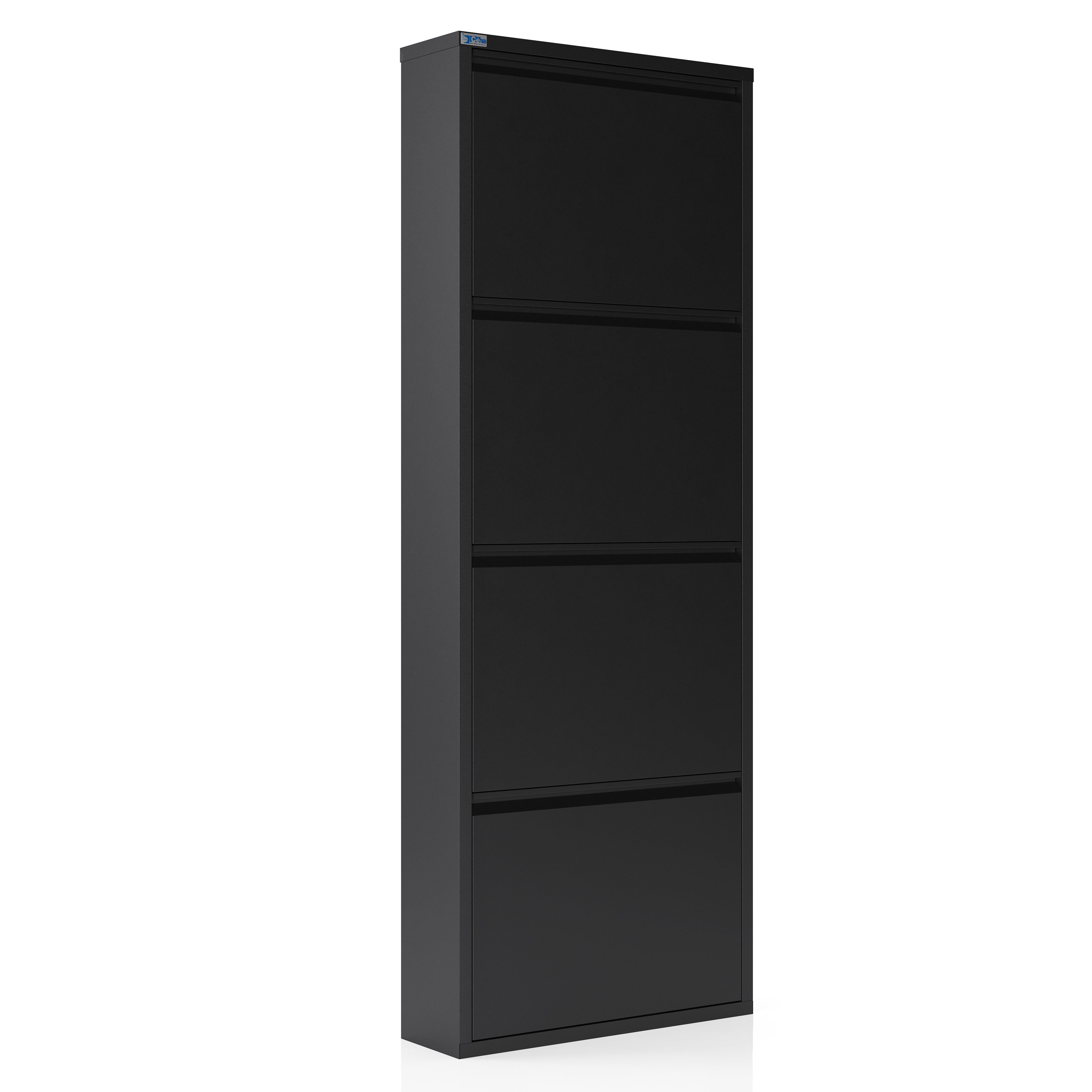 Kaufexpress GmbH Schuhschrank Metall-Schuhregal mit 4 Klappen – schmal, pla günstig online kaufen