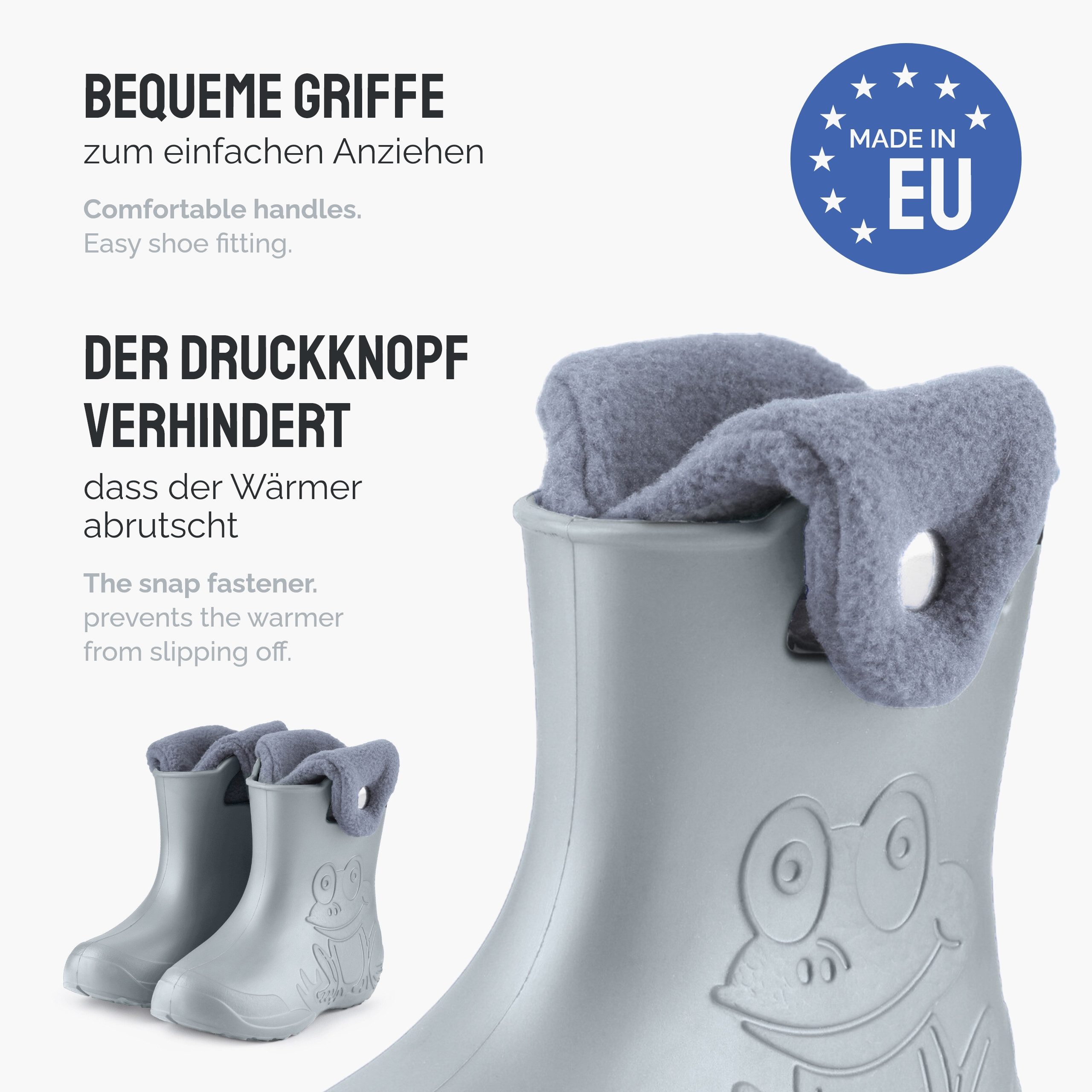 Ladeheid EVA Regenschuhe mit herausnehmbares Innenfutter LA-CA-04 Gummistiefel Kinder gefüttert und federleicht – Bild 5 von 5