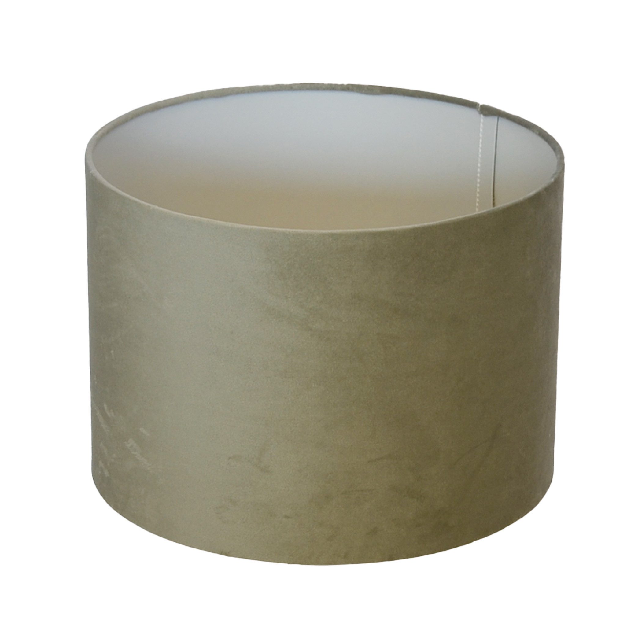 B&S Lampenschirm Ø 30 x 20 cm Velour hellgrau Zylinderförmig günstig online kaufen