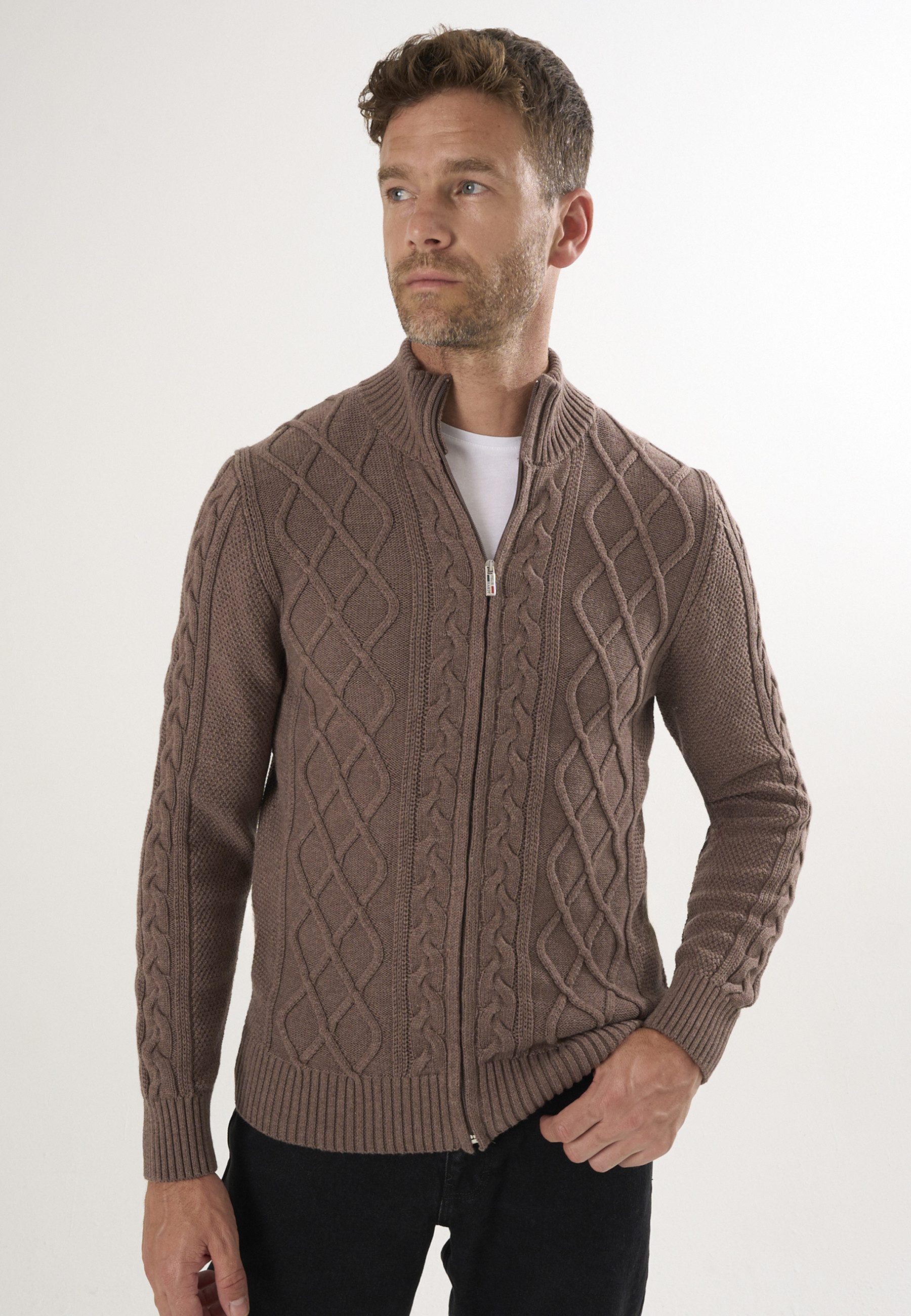 Felix Hardy Strickjacke Strickjacke mit durchgehendem Reißverschluss