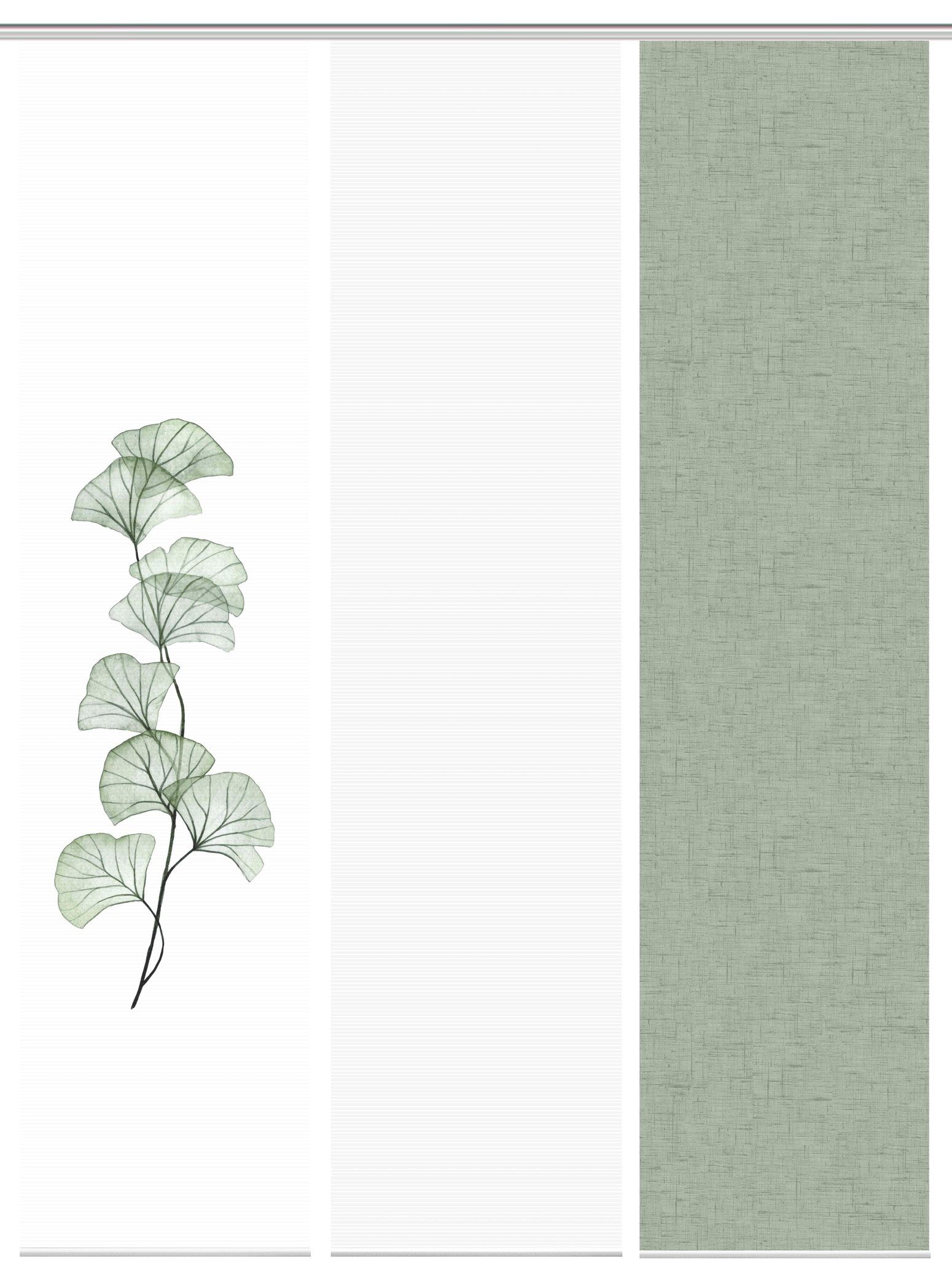 Vision S Schiebegardine 080770 BERTO Schiebegardine, halbtransparent, Bambus-Optik, 260x60 cm (3 St), Paneelwagen, halbtransparent, 100% Polyester