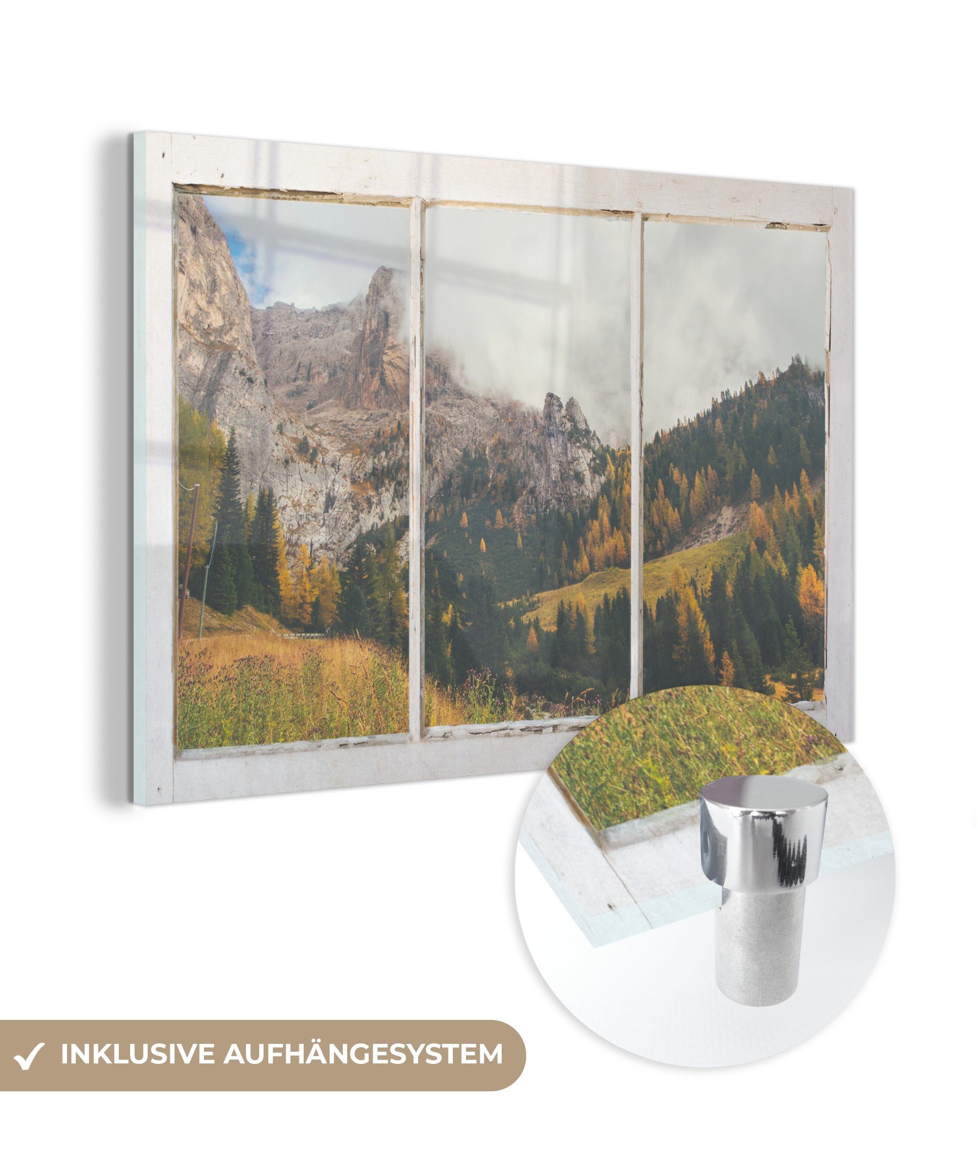 MuchoWow Acrylglasbild Ansicht - Landschaft - Baum, (1 St), Glasbilder - Bilder auf Glas Wandbild - Foto auf Glas - Wanddekoration