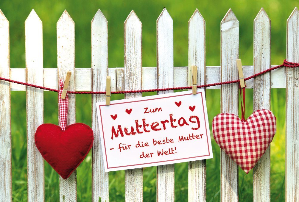 BSB Grußkarten Muttertag - Glückwunschkarte im Format 11,5 x 17 cm mit Briefumschlag
