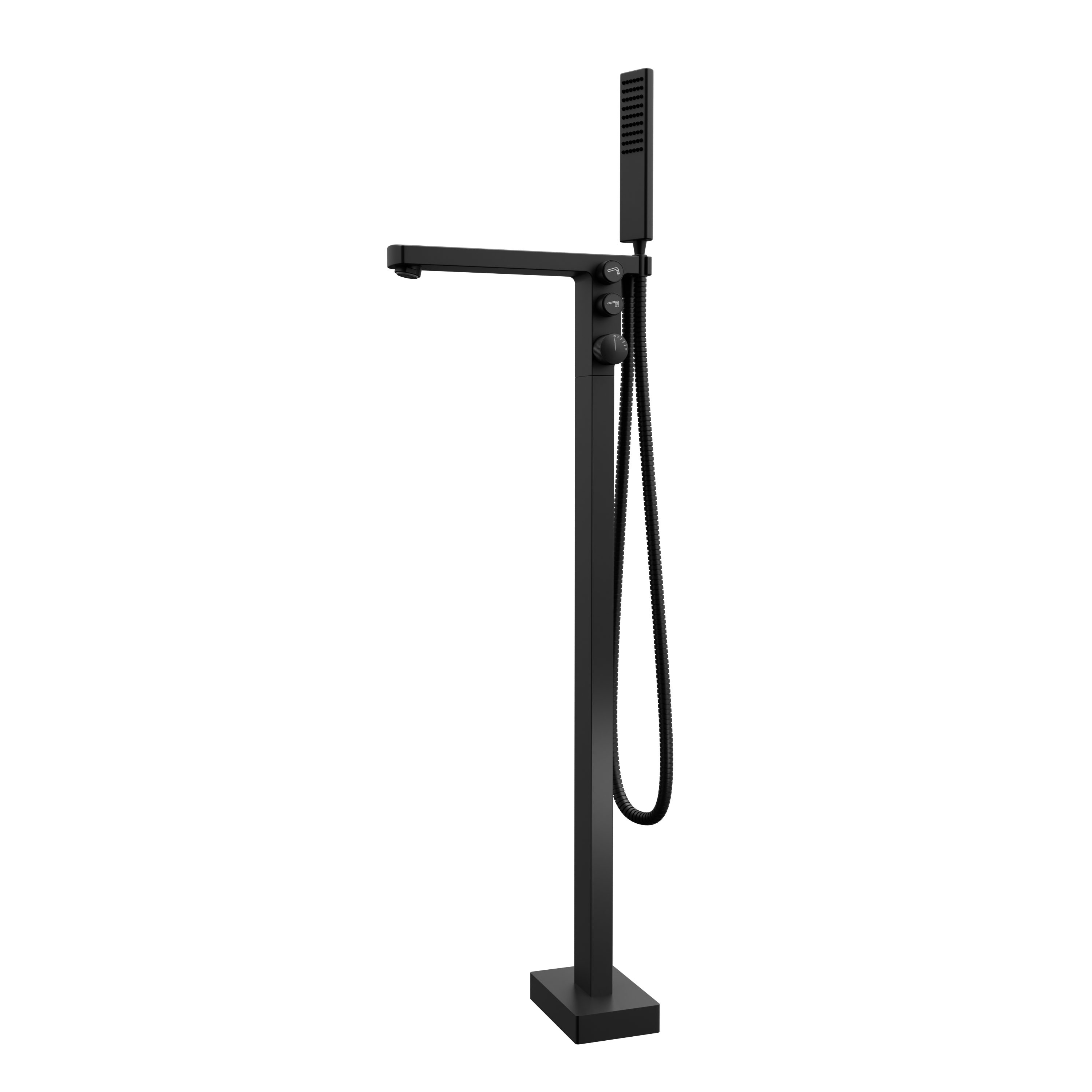 Bernstein Standarmatur NT7562 Schwarz matt freistehend mit ABS-Handbrause