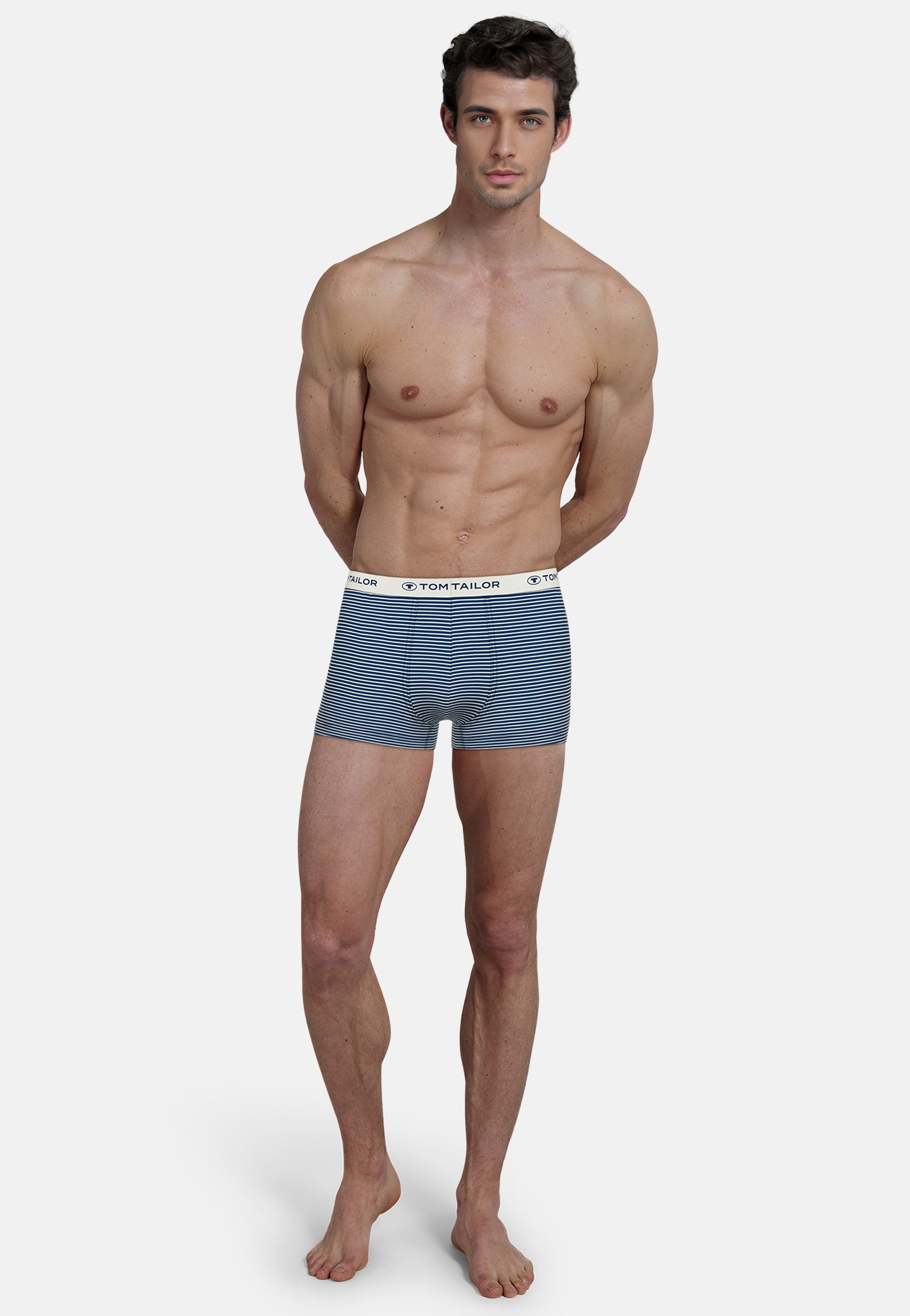 TOM TAILOR Boxershorts Buffer (6er Pack) weich, elastisch, bequem, eng, atmungsaktiv, Logobund, Baumwollmix