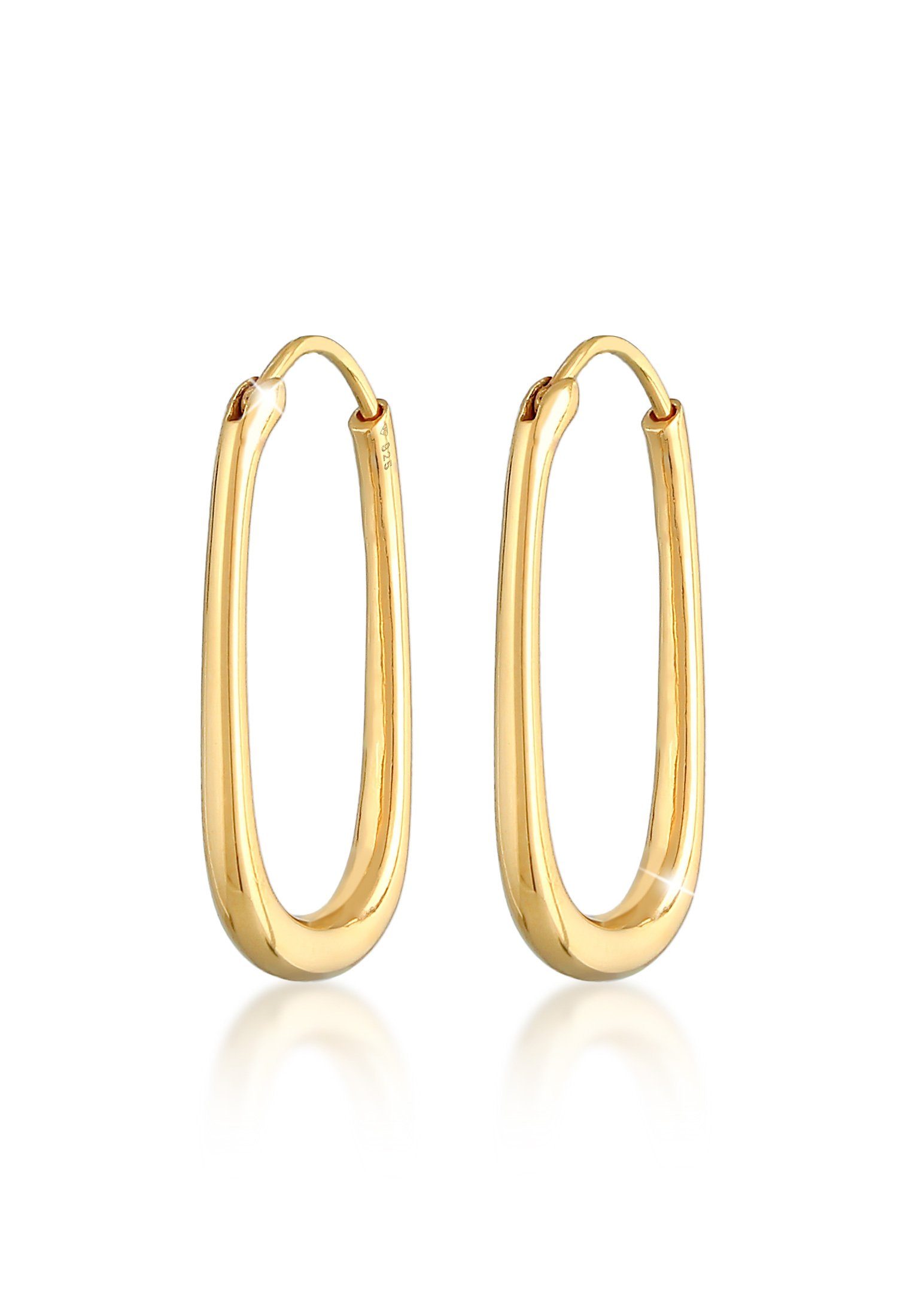 Elli Premium Paar Сережки-кільця Сережки-кільця Oval Elegant Zeitlos 925 Silber