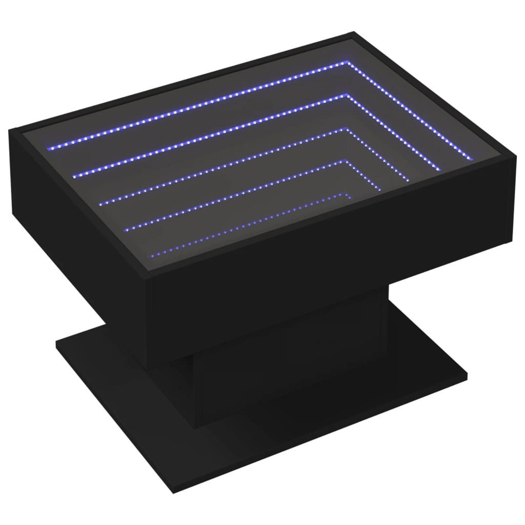 vidaXL Couchtisch LED-Couchtisch Schwarz 70x50x45 cm günstig online kaufen