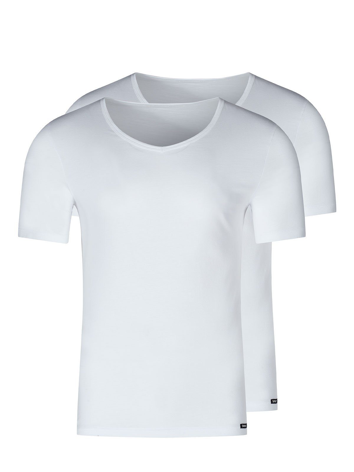 Skiny Unterziehshirt Herren V-Shirt kurzarm 2er Pack Shirt Multipack (Packung, 2-St) -