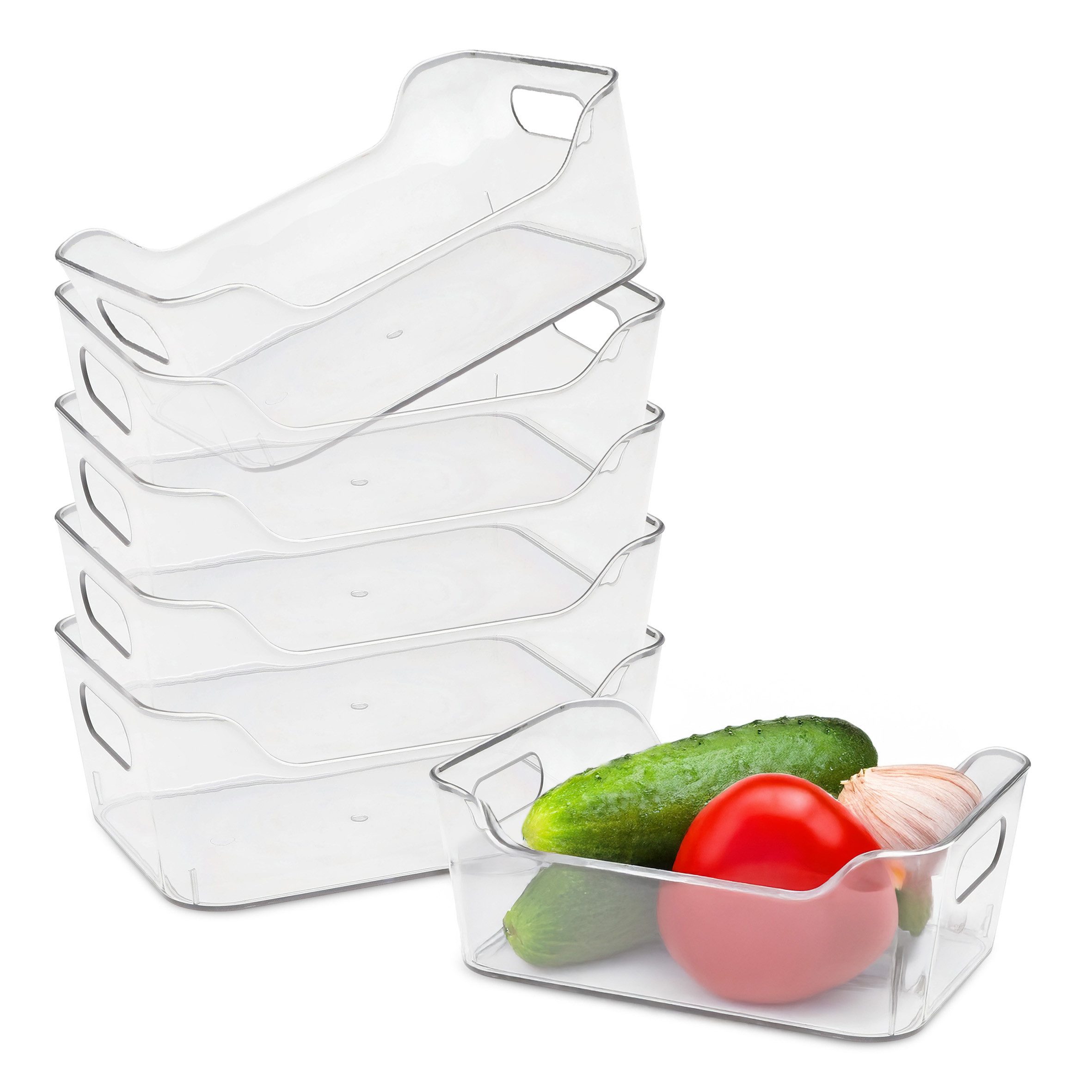 Spetebo Aufbewahrungsschüssel Mehrweg Kunststoff Kühlschrank Aufbewahrungsbox transparent, Kunststoff, (Anzahl, 6-tlg., Stück), aus lebensmittelechtem Material