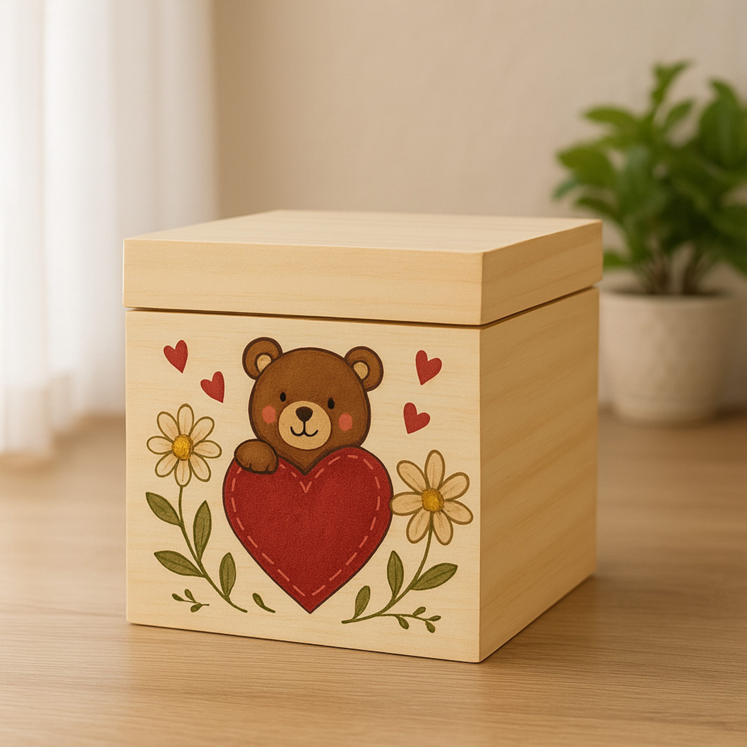 INTERGARDEN Holzkiste Holzbox mit Deckel 20 cm – naturbelassen – Deko & Aufbewahrung