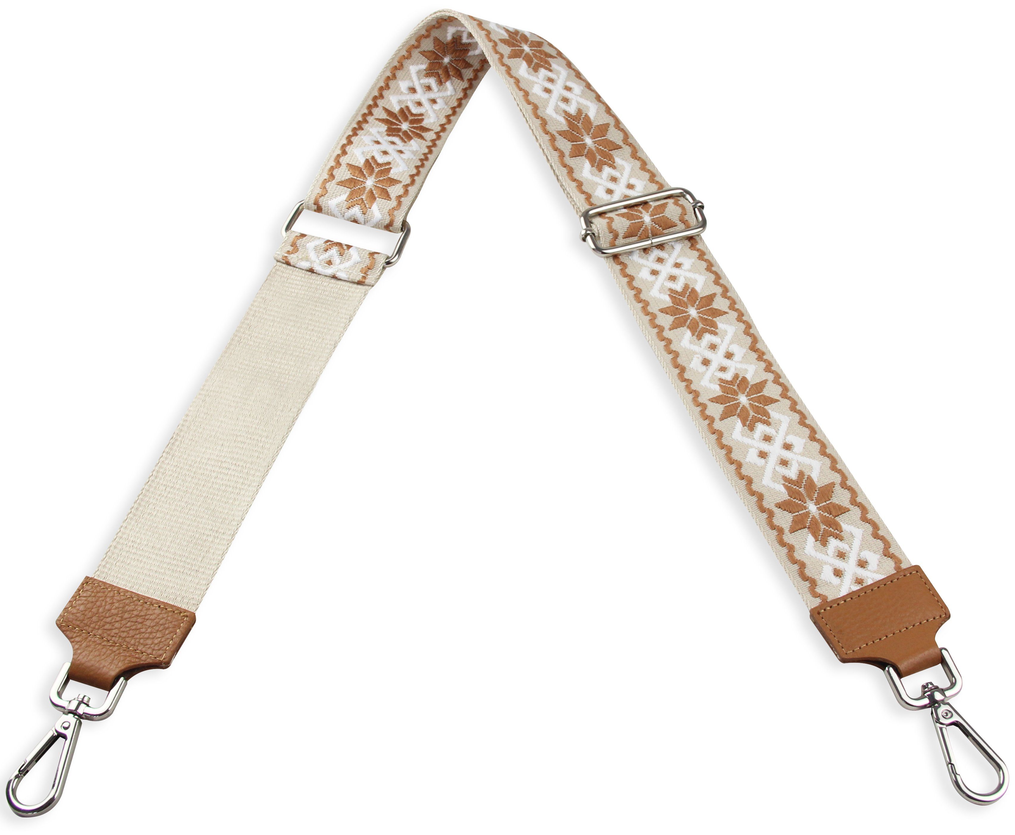 Frentree Schulterriemen MADE IN ITALY, 5cm breiter Schultergurt für Taschen, verstellbarer Gurt, Muster: Blumen