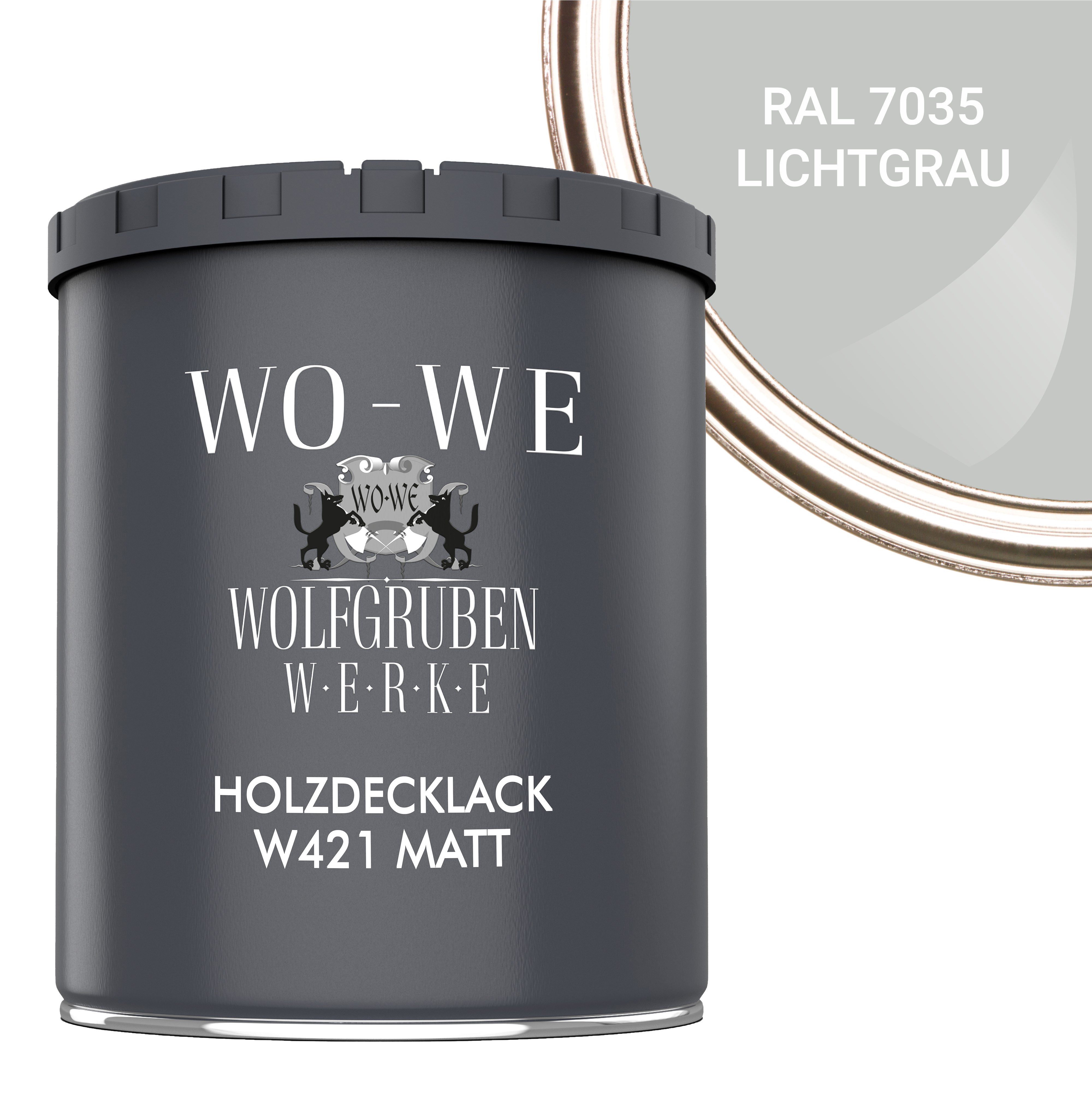 WO-WE Holzlack Holzlack Holzfarbe Holzschutzfarbe Möbellack W421, 0,75-10L, Matt, Wasserbasis