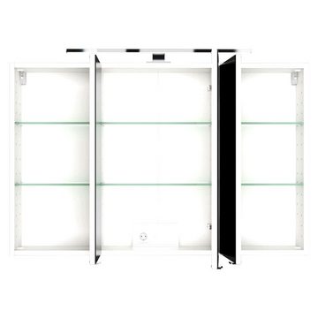 Lomadox Spiegelschrank ARLON-03 Badschrank Spiegel Badmöbel LED 100 cm weiß, B/H/T: 100/64/20 cm