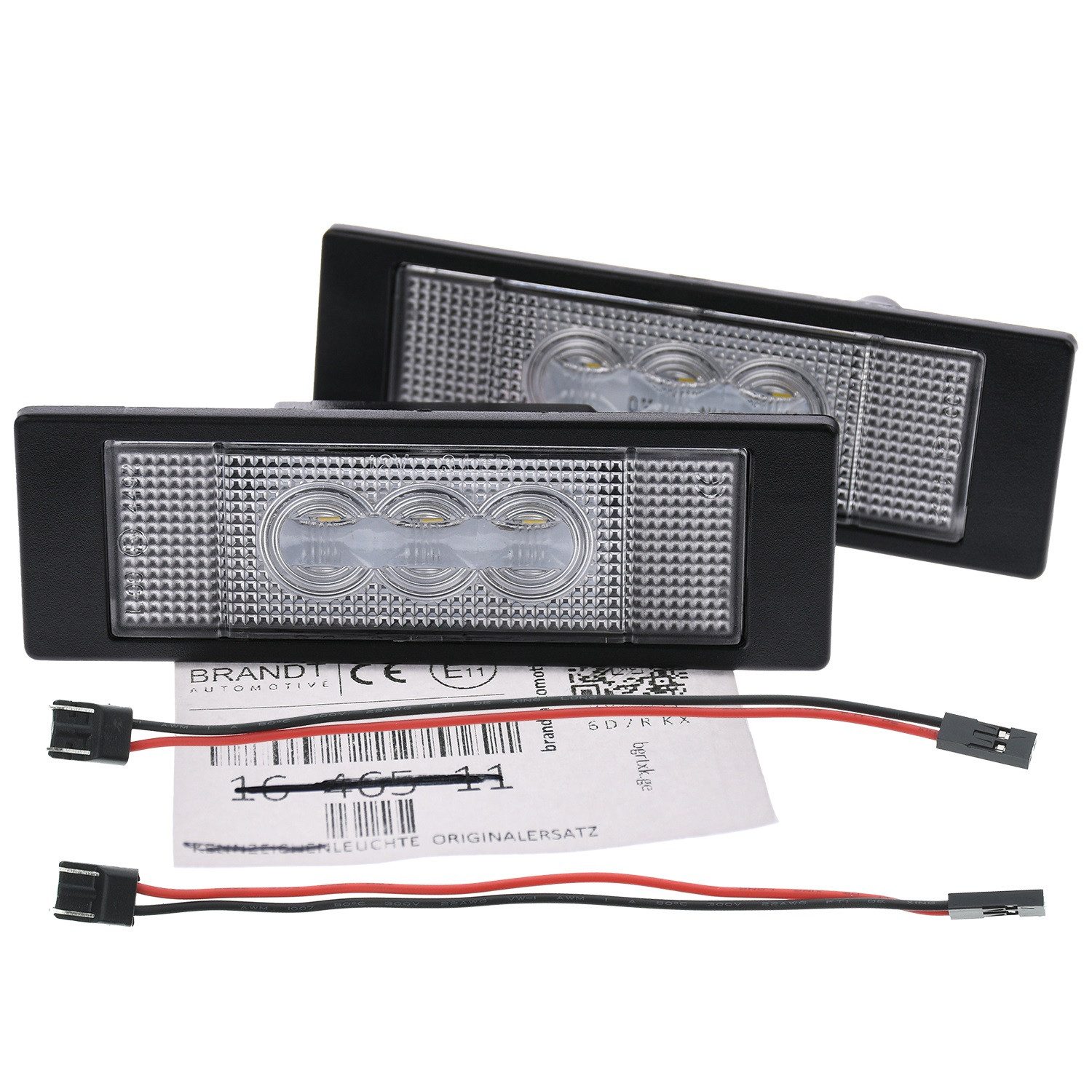 BRANDT AUTOMOTIVE KFZ-Ersatzleuchte LED Kennzeichenleuchten Auto Kennzeichenbeleuchtung + Kabel, für Mini R56 (Alle BJ); Cabrio R57 (Alle BJ); Clubman R55 (Alle BJ...