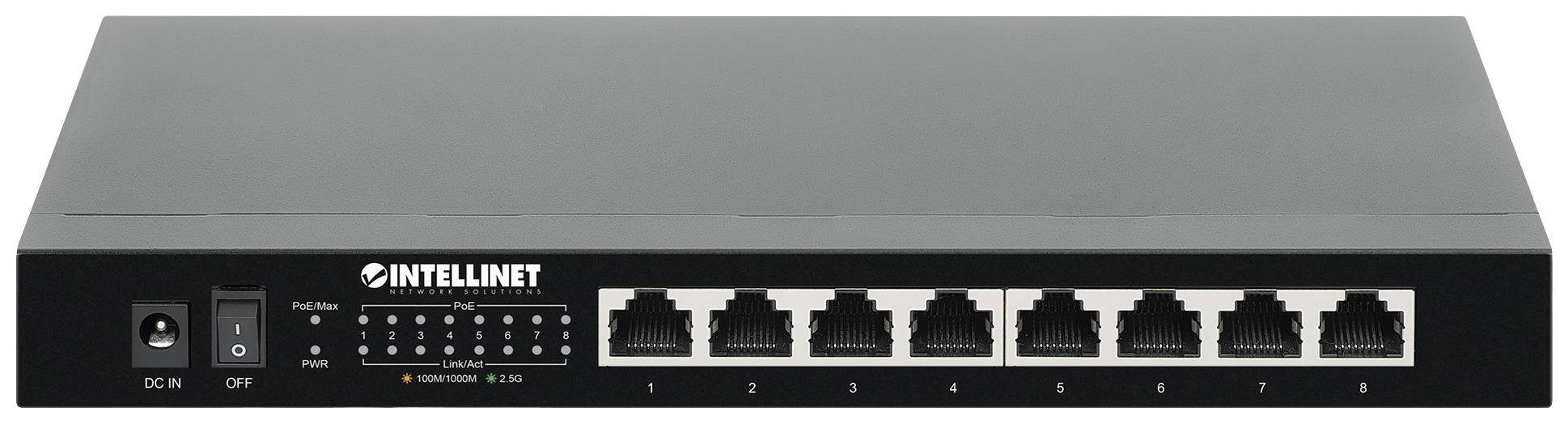 INTELLINET 8-Port 2.5G Ethernet PoE+ Switch 100W 8xPSE Ports - Swit... Netzwerk-Switch