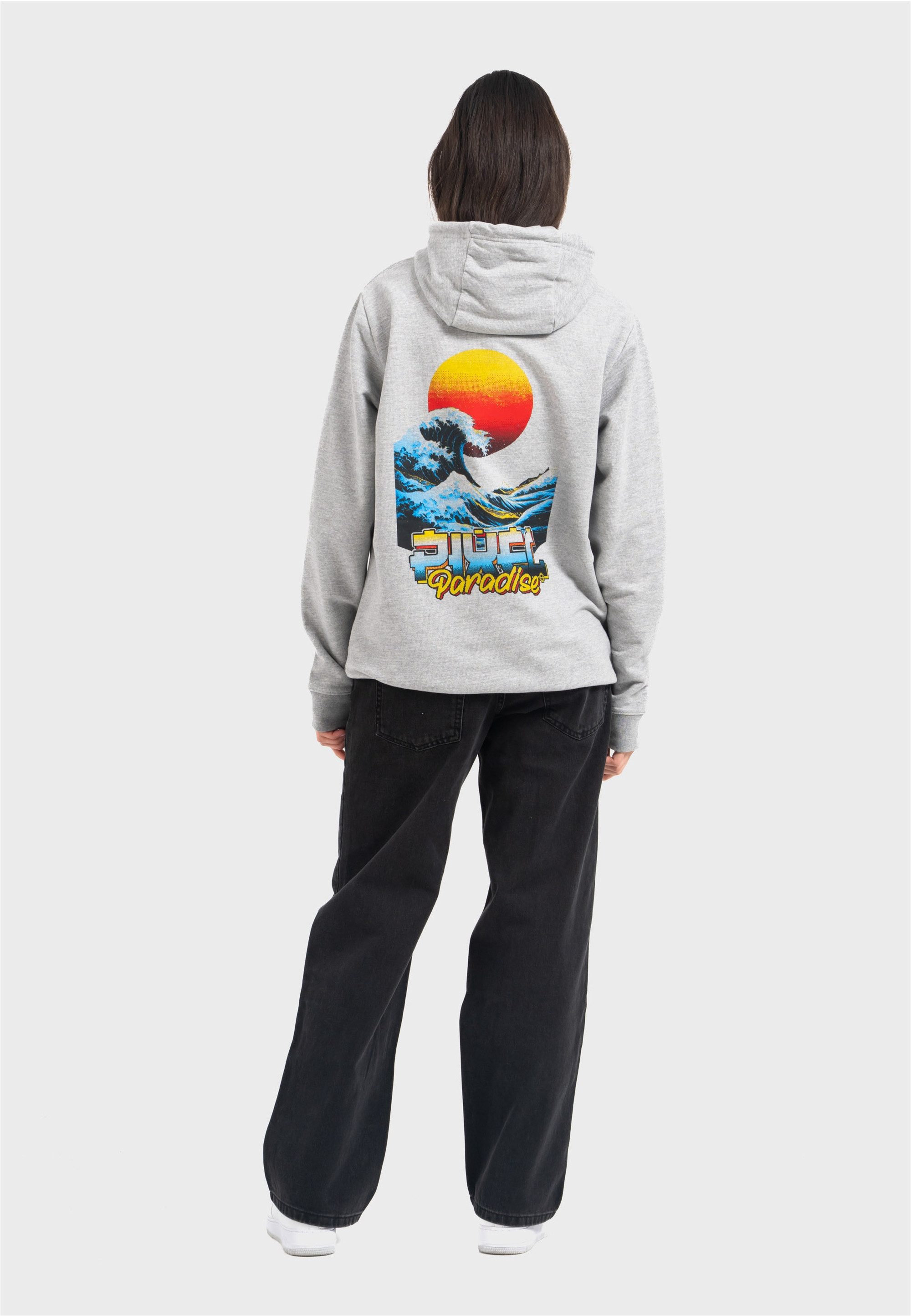 Oldskull Kapuzensweatshirt Retro Pixel Wave Logo günstig online kaufen