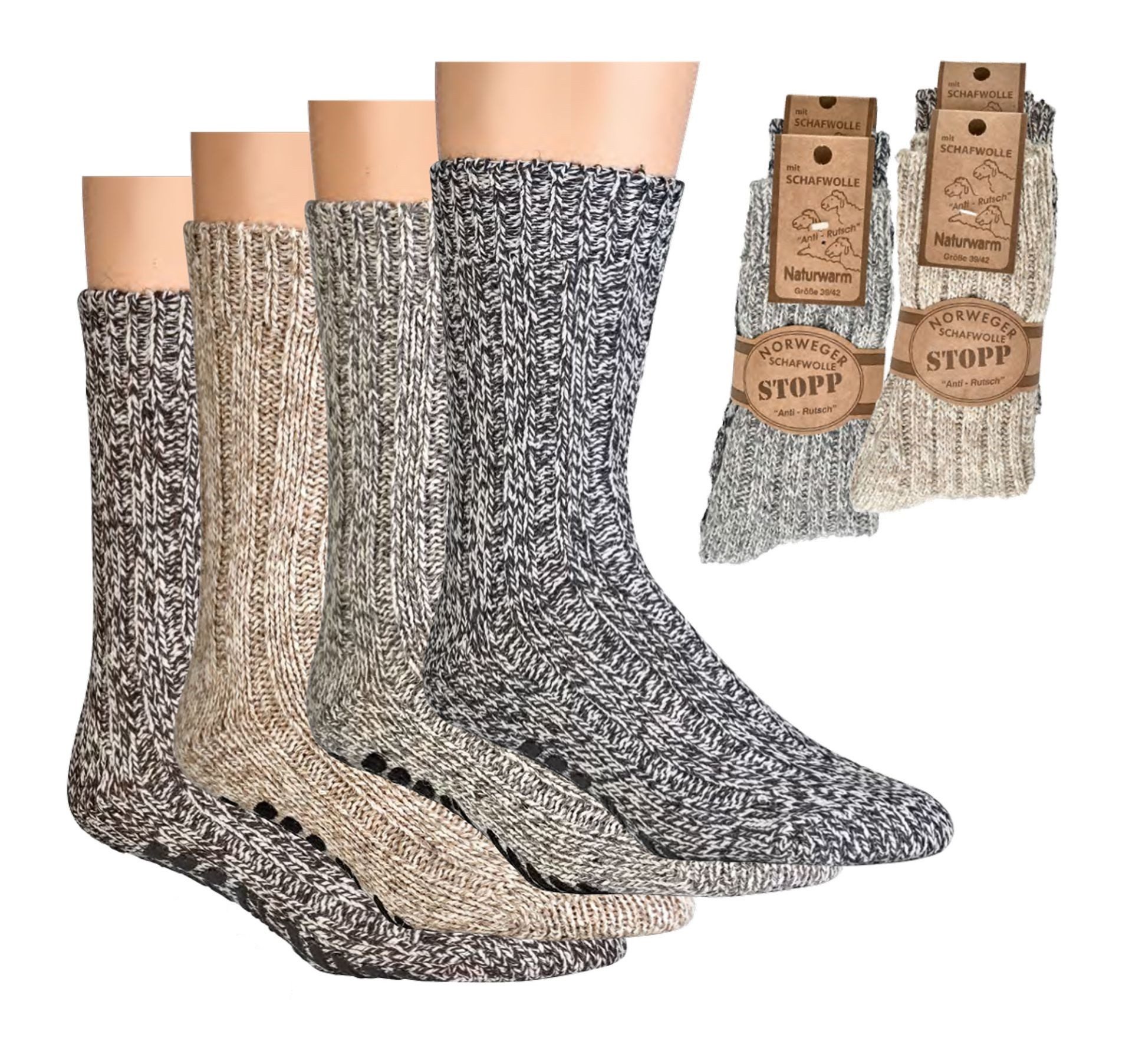 Wowerat ABS-Socken 2 Paar Norweger Stopper-Socken günstig online kaufen