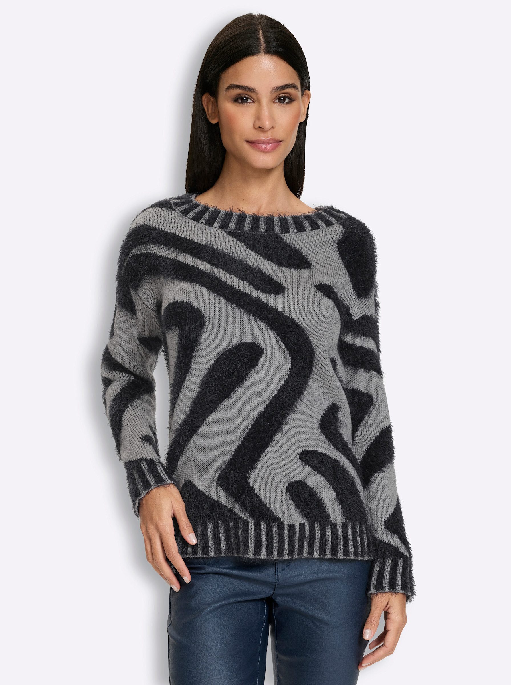 Strickpullover Pullover Langarm Jacquard