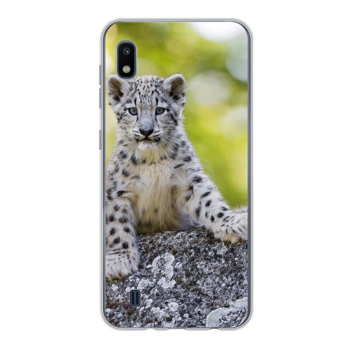 MuchoWow Handyhülle Leopard - Jungtiere - Steine Handyhülle Samsung Galaxy A10 Smartphone-Bumper Print Handy