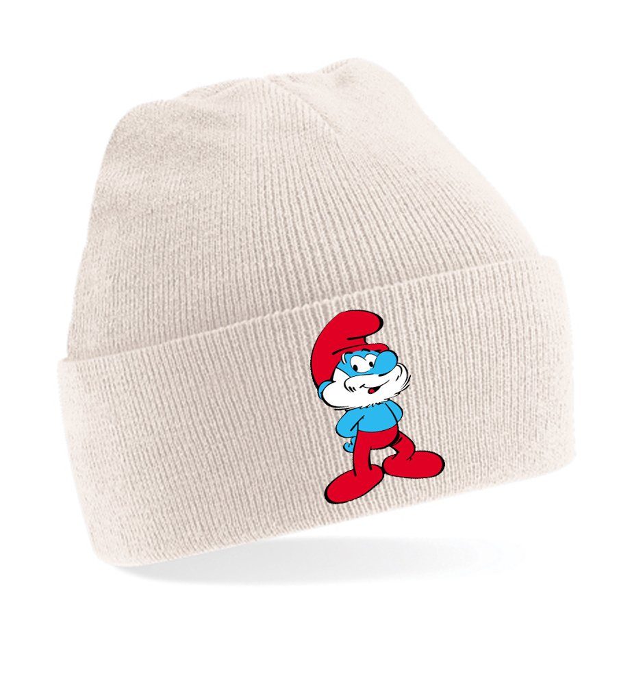 Schlumpf Papa Beige Schlaubi Beanie & Blondie Erwachsenen Unisex Schlümpfe Brownie Mütze