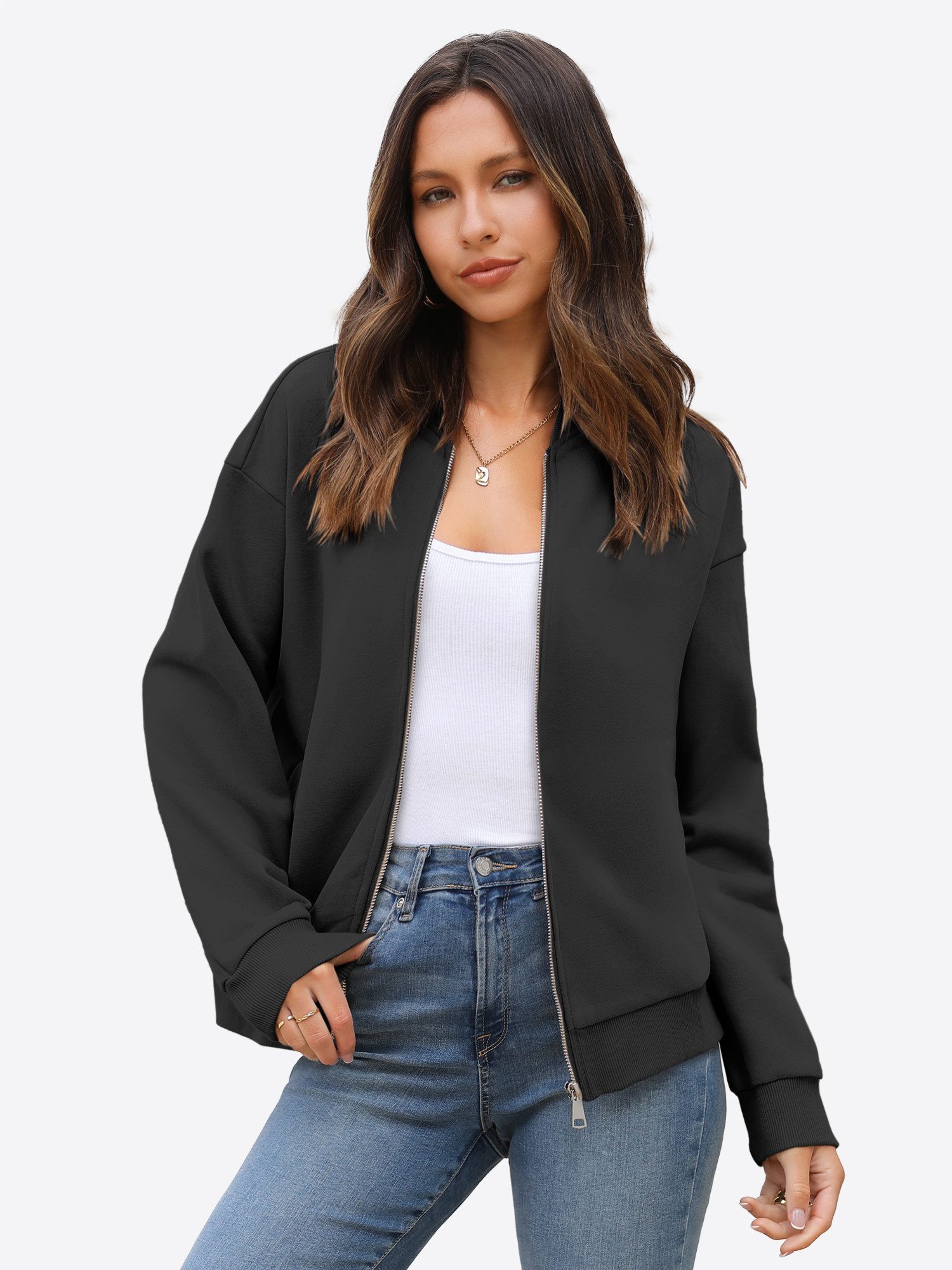 Imily Bela Sweatshirt Damen Freizeitjacke mit Reißverschluss (Packung, 1-tl günstig online kaufen