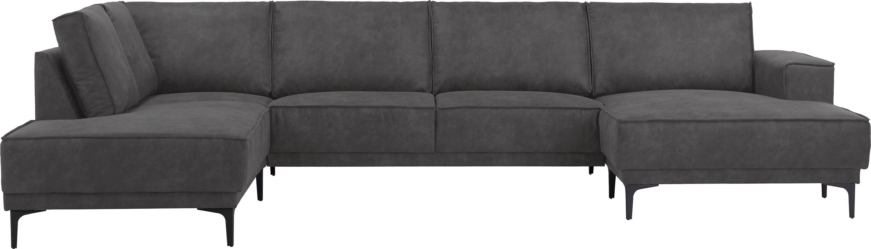 Places of Style Wohnlandschaft "XXL Sofa Oland, Struktur, Flachgewebe, Luxu günstig online kaufen