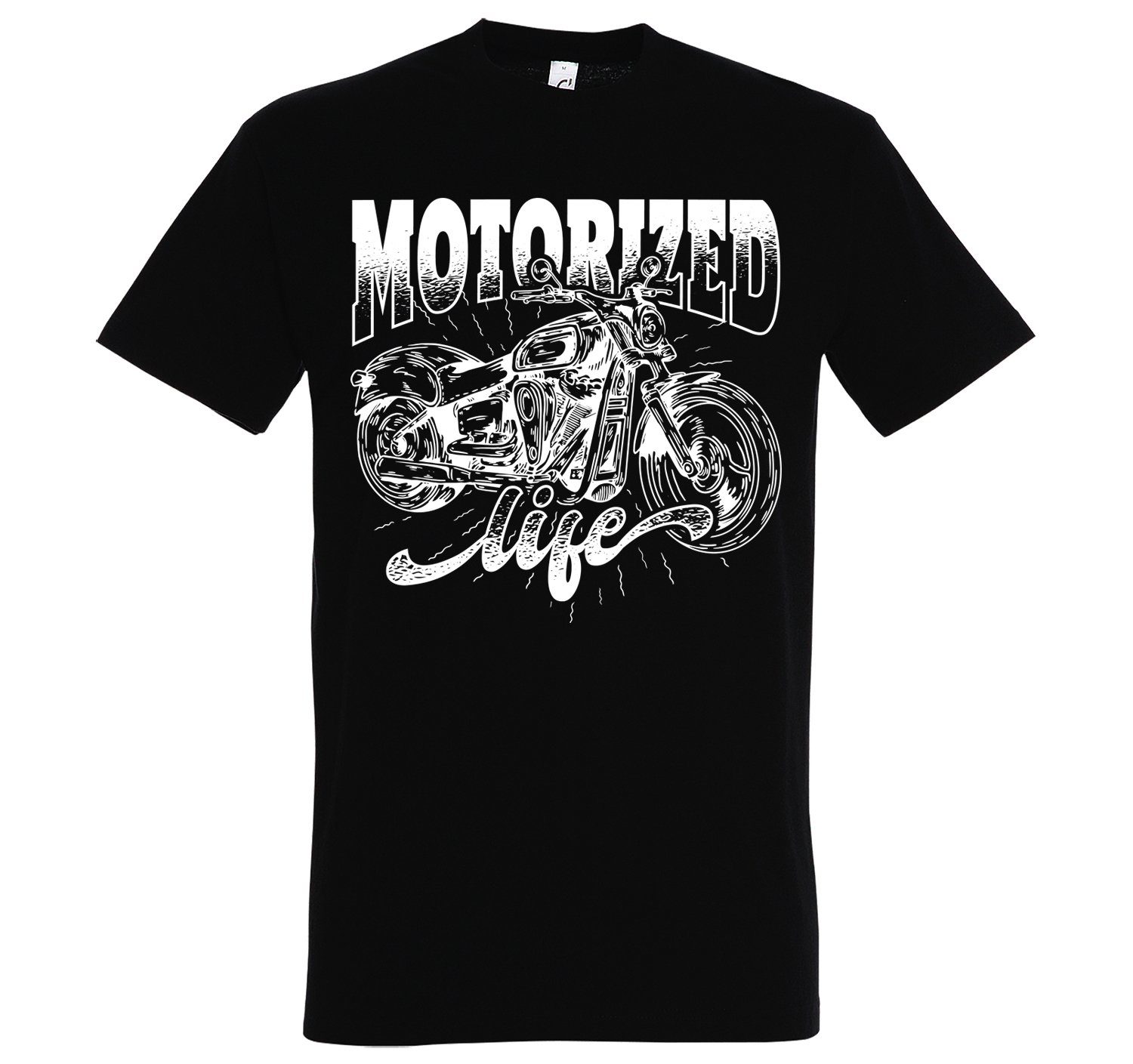 Youth Designz T-Shirt Motorized life Herren Shirt mit lustigem Spruch Schwarz