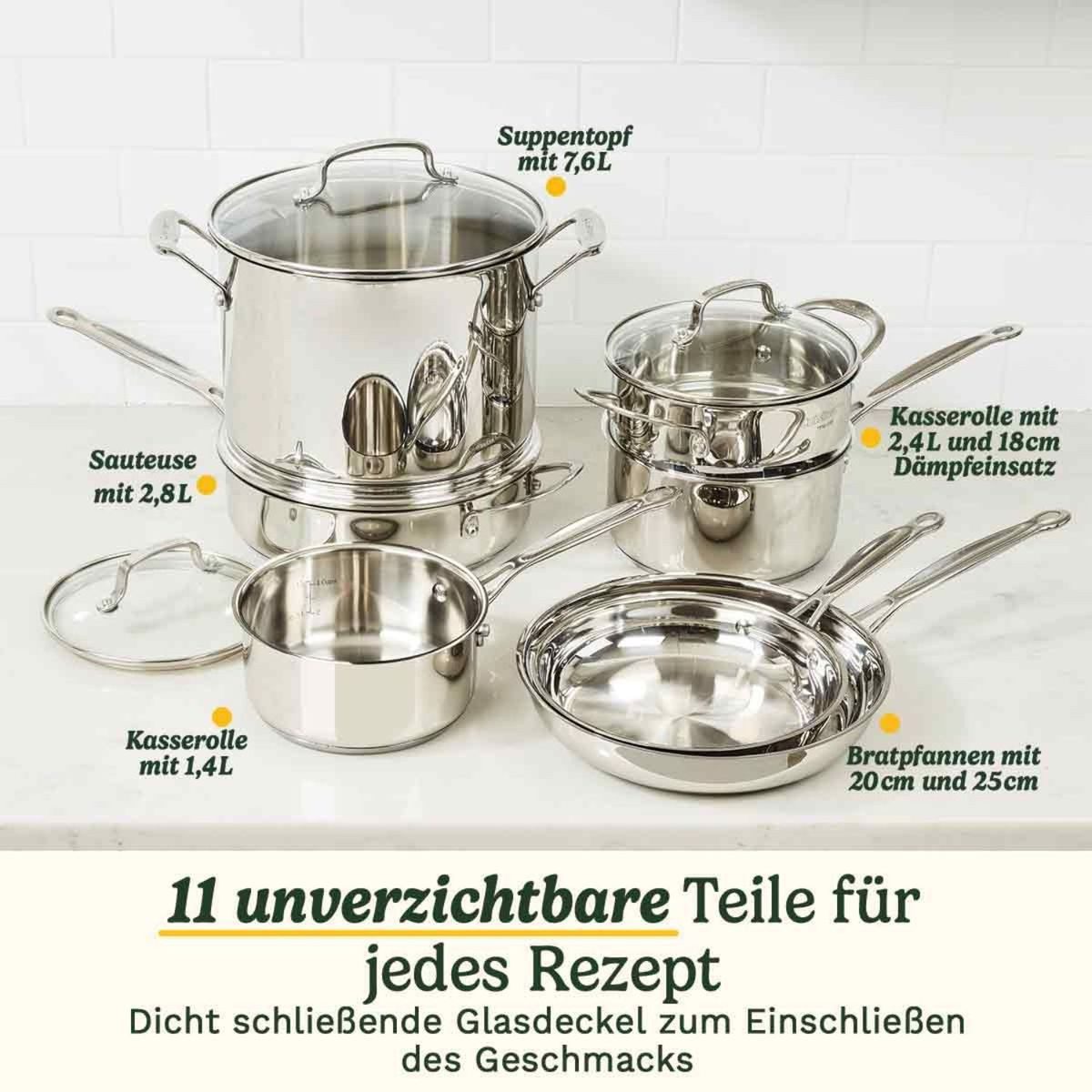 Cuisinart Topf-Set Chefs Classic 11-Piece Cookware Set, (1-tlg)