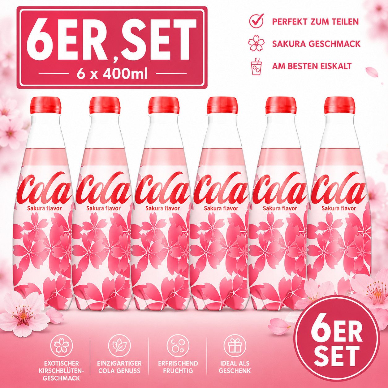 Candy & Bar Softgetränk Huang Dong Cola Sakura Flavor400ml – Exotische Kirschblüten-Cola