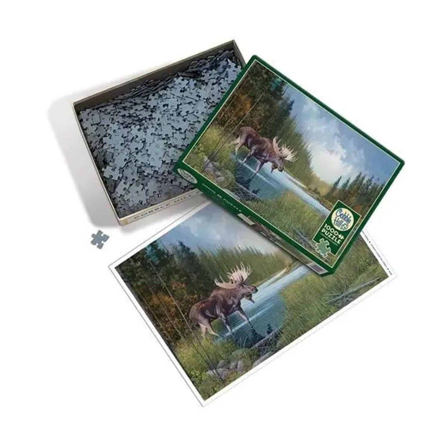 COBBLE HILL Puzzle Cobble Hill Elch im See 1000 Teile, 1000 Puzzleteile